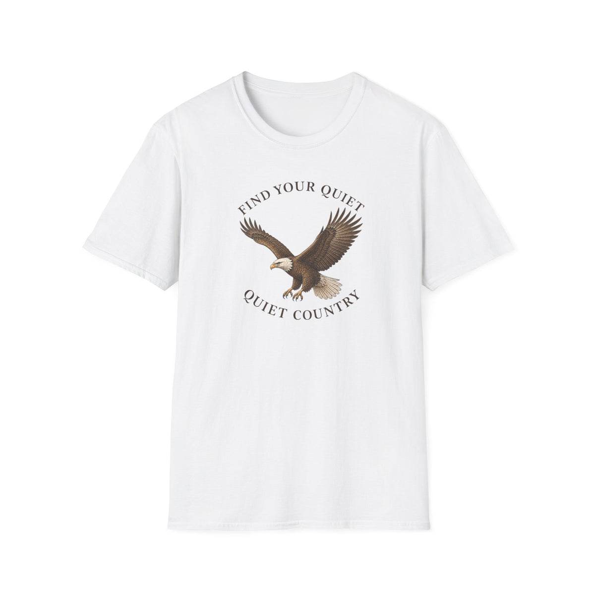 Eagle "Find Your Quiet" T-Shirt — Nature Lover Graphic Tee