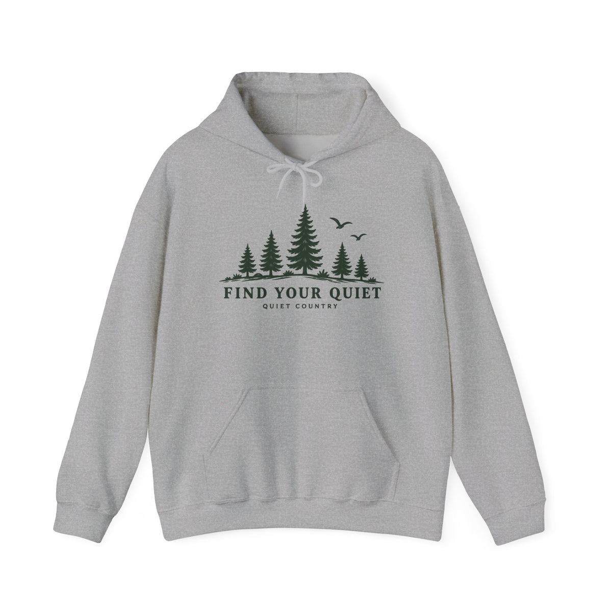 Find Your Quiet Hoodie - Forest Trees & Birds Relaxation Pullover