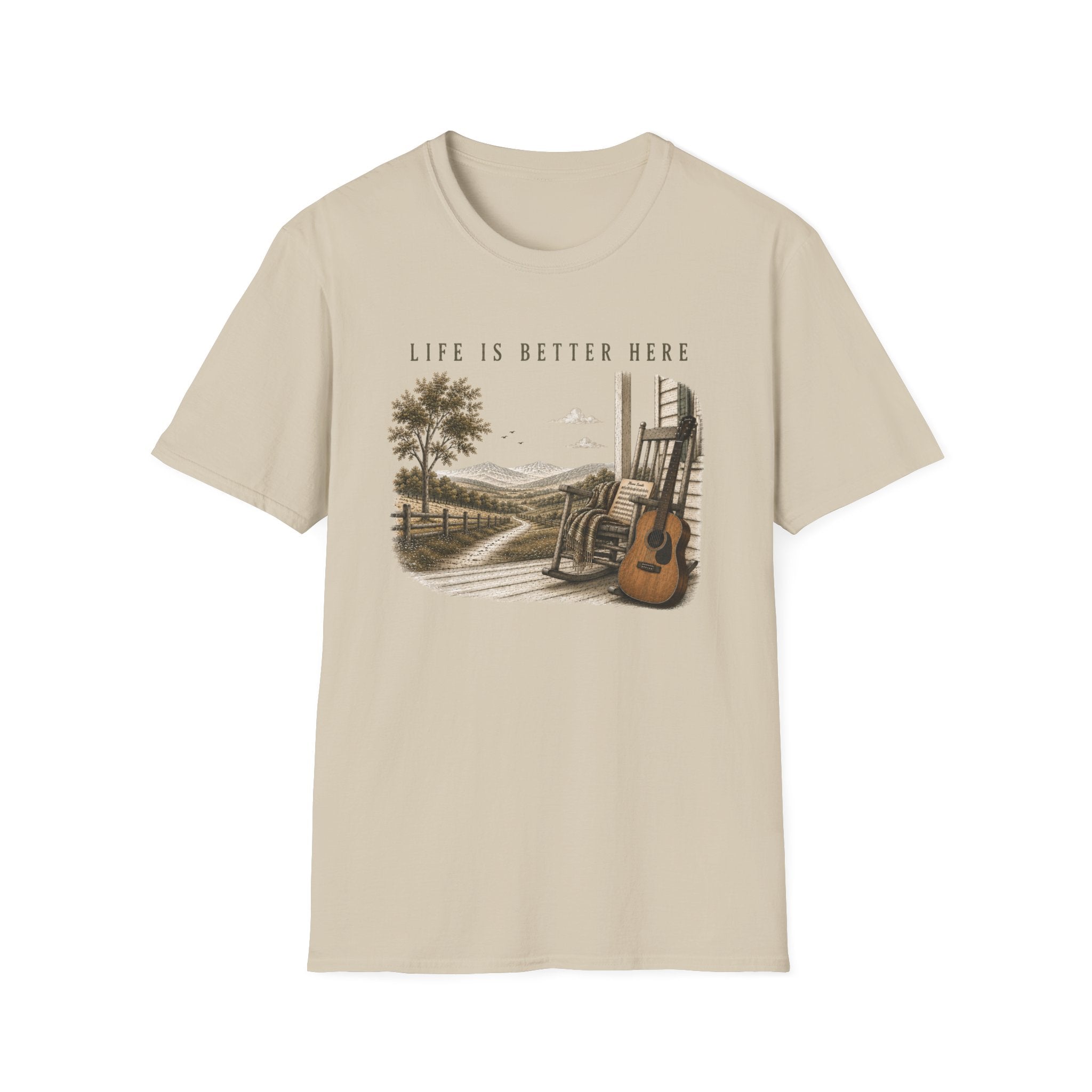 Life Is Better Here Tee — Vintage Country Guitar T‑Shirt