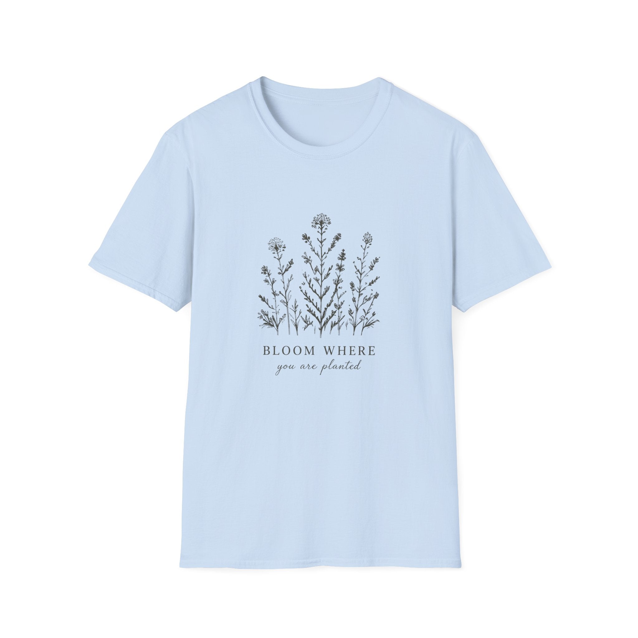 Floral Tee — 'Bloom Where Planted' Minimal Wildflower T-Shirt