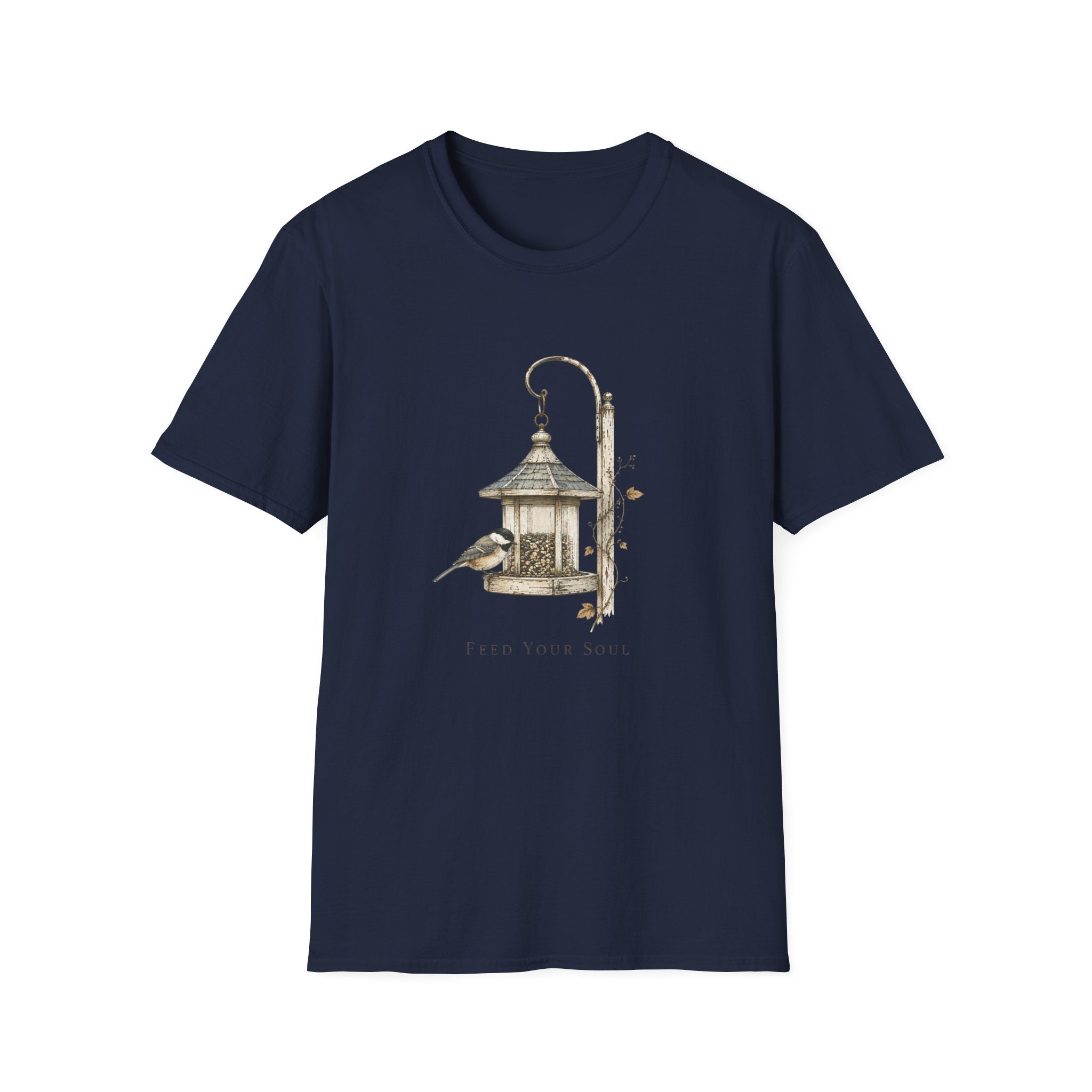Bird Feeder T-Shirt — Vintage Songbird Garden Tee
