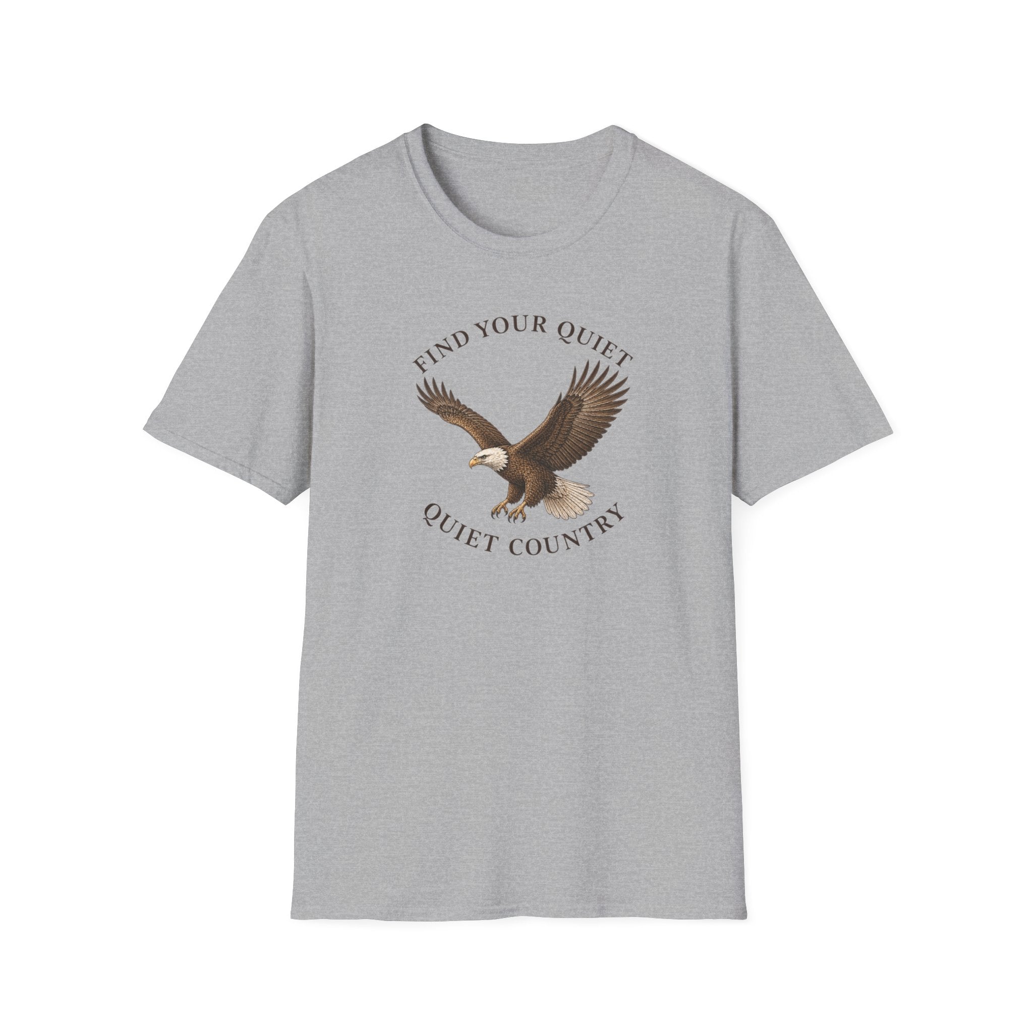Eagle "Find Your Quiet" T-Shirt — Nature Lover Graphic Tee