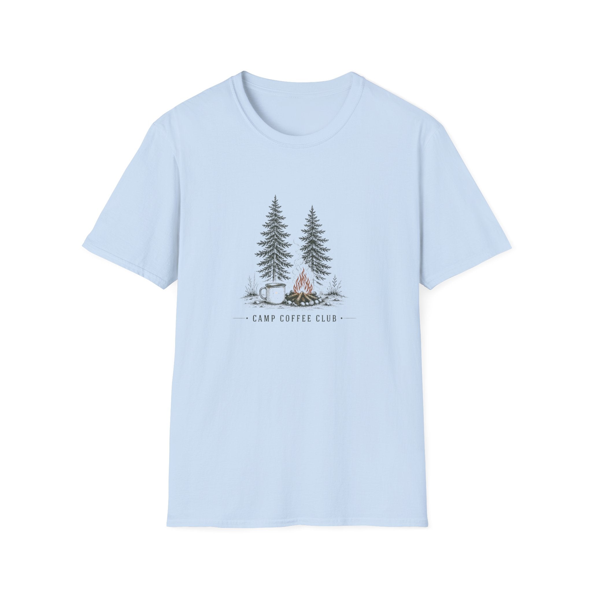 Campfire Coffee Tee — Cozy Camping & Coffee Nature T-Shirt