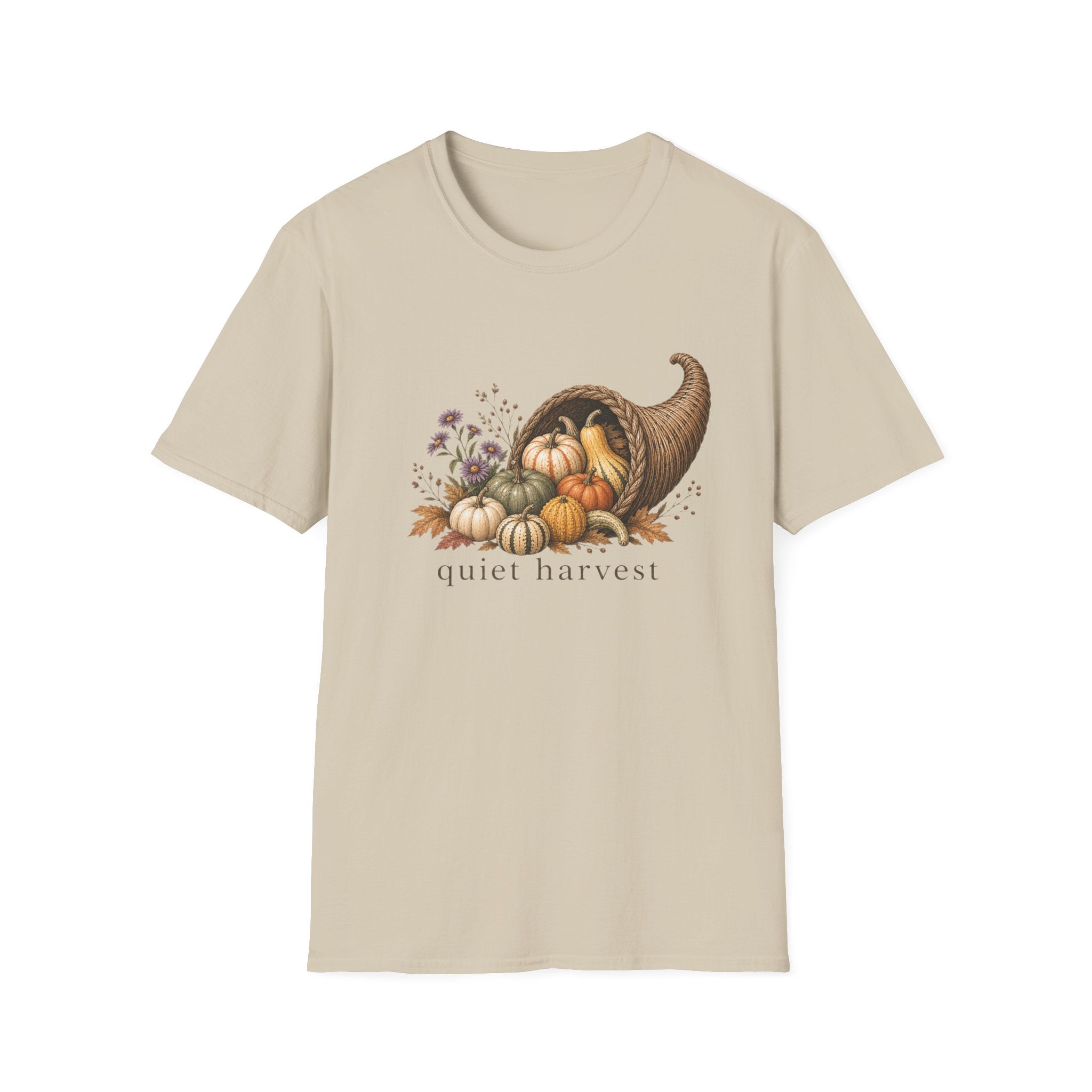 Cornucopia Fall T-Shirt — 'Quiet Harvest' Autumn Pumpkin Tee