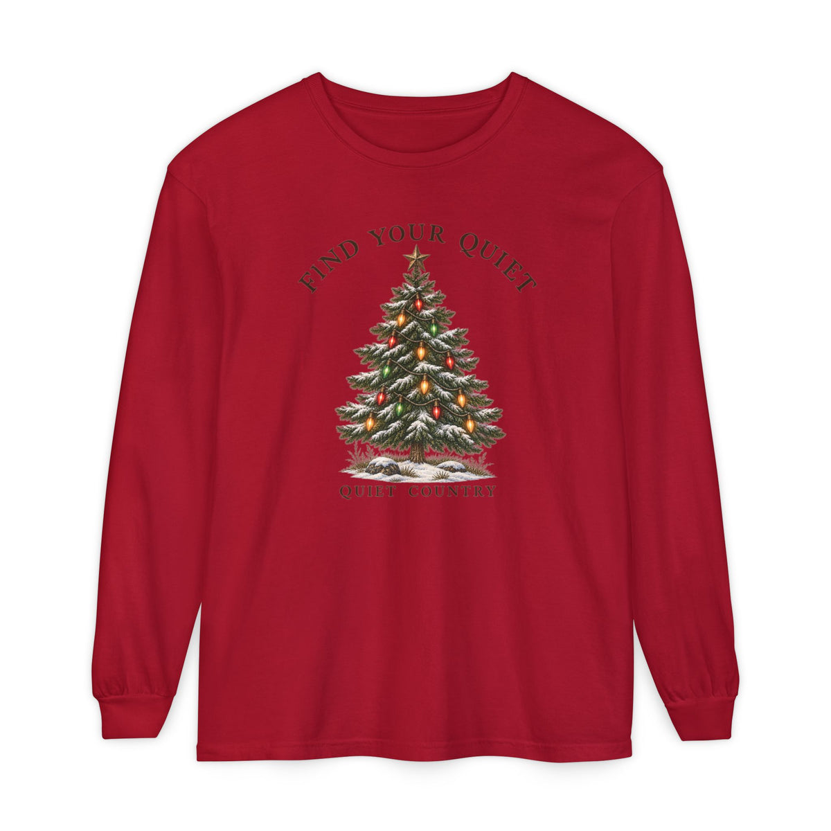 Find Your Quiet Christmas Tree Long Sleeve Tee