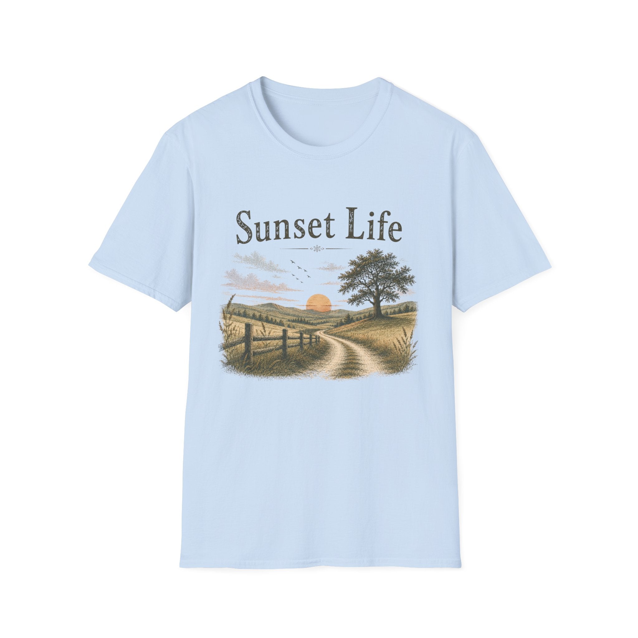 Sunset Life T-Shirt — Vintage Sunset Countryside Tee