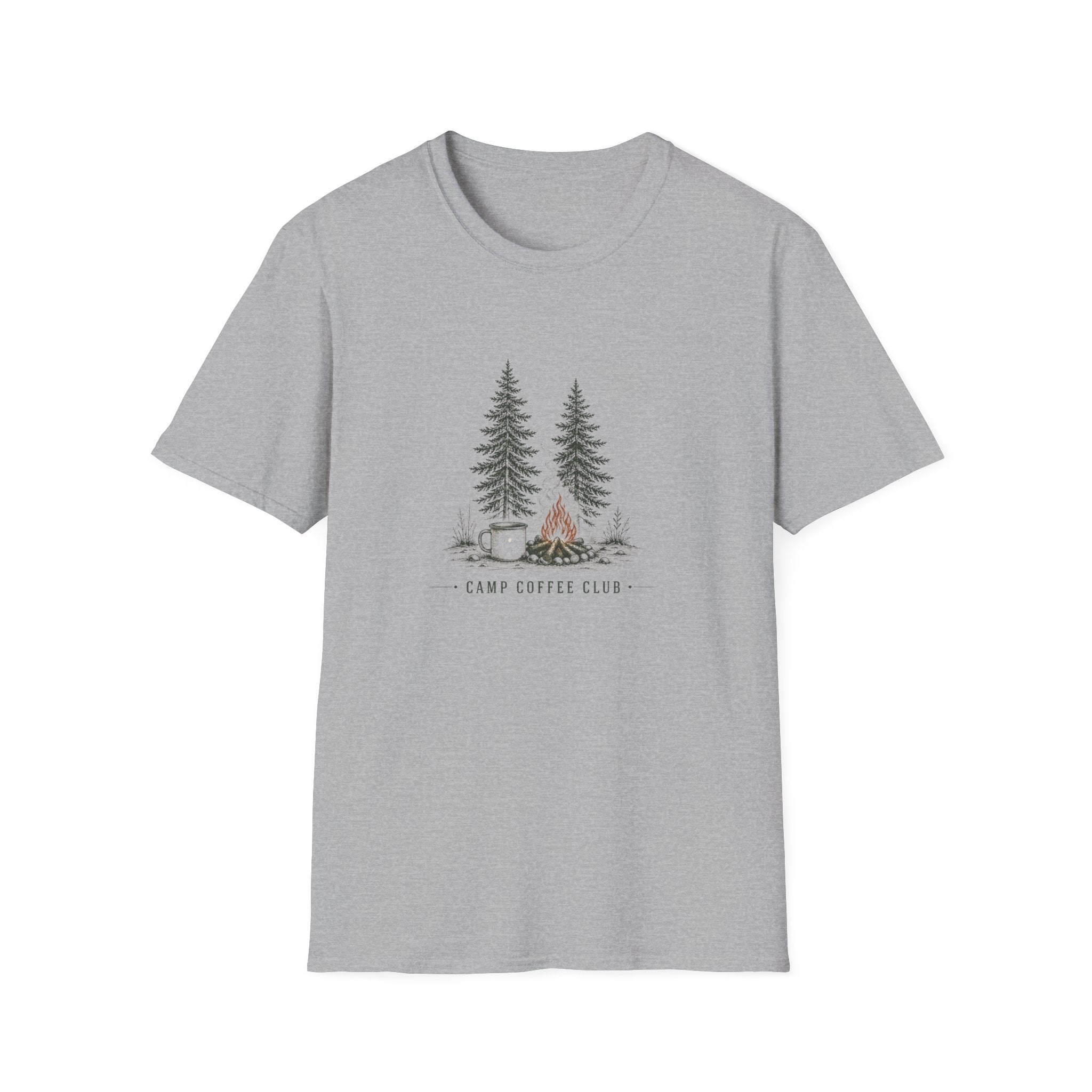 Campfire Coffee Tee — Cozy Camping & Coffee Nature T-Shirt