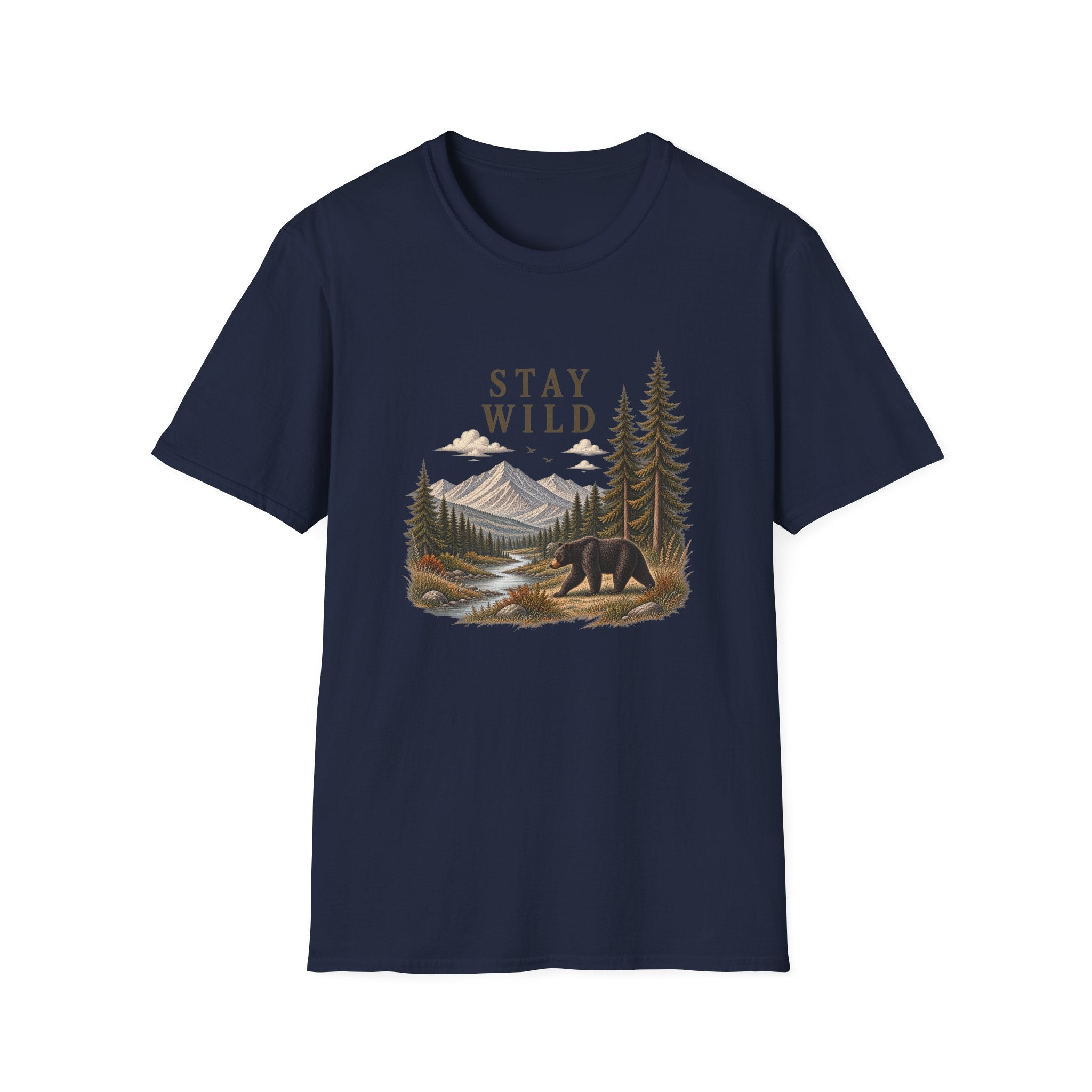 Stay Wild Bear Mountain Tee — Nature Graphic T-Shirt