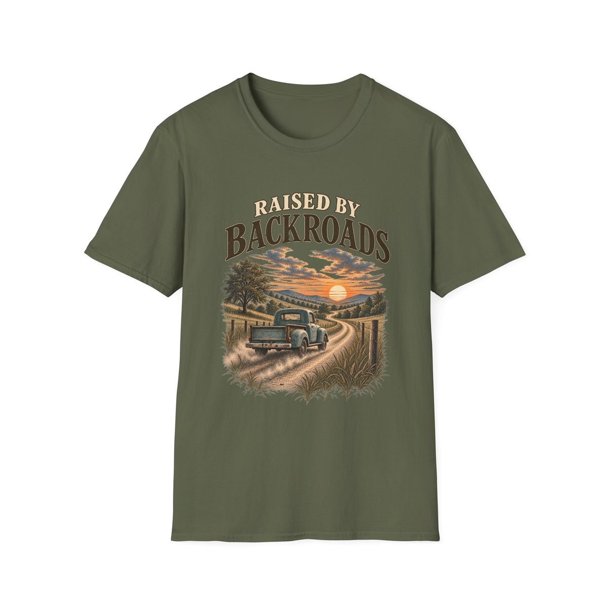Raised by Backroads T-Shirt — Retro Truck Country Graphic Tee