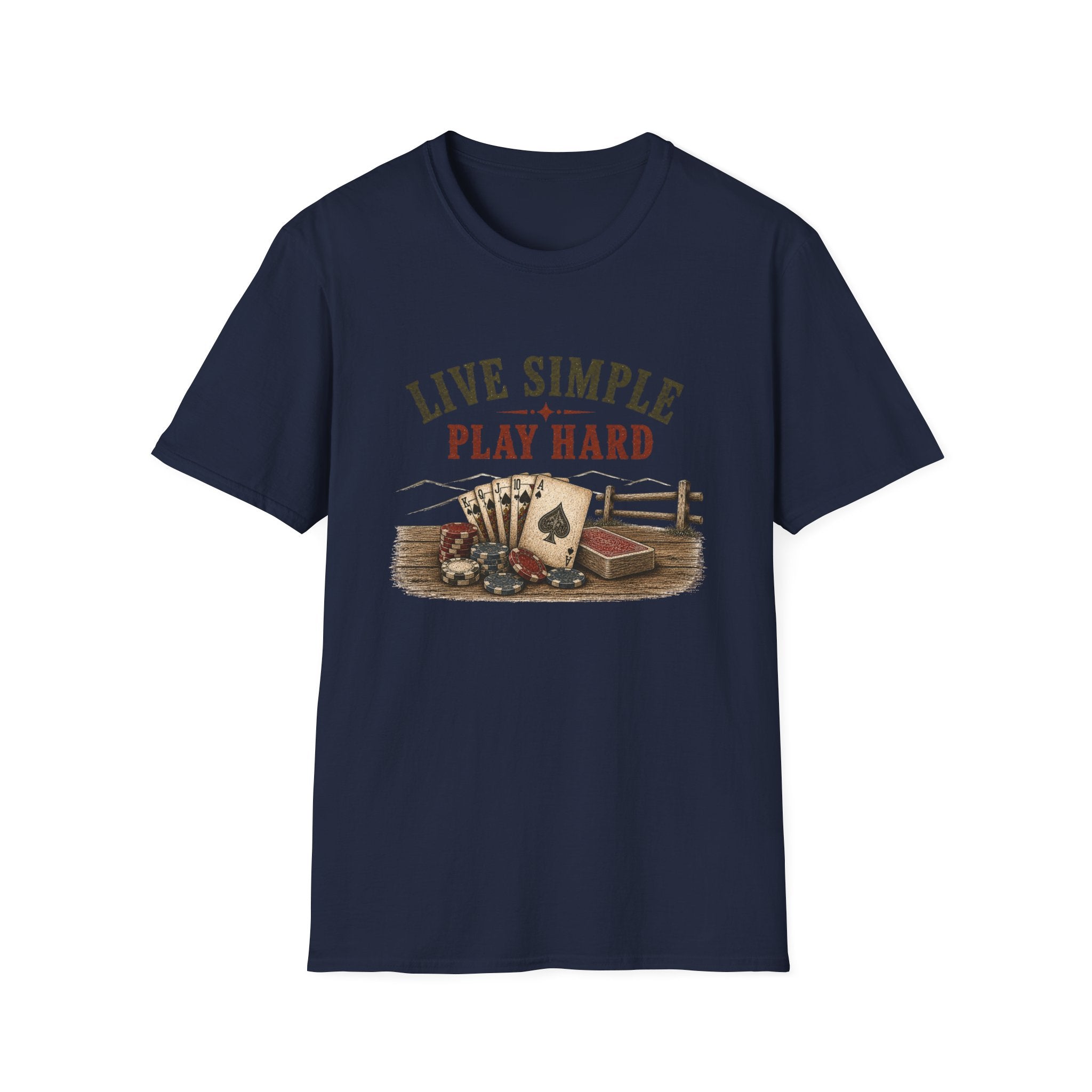 Live Simple Play Hard T-Shirt — Rustic Poker & Country Life Tee