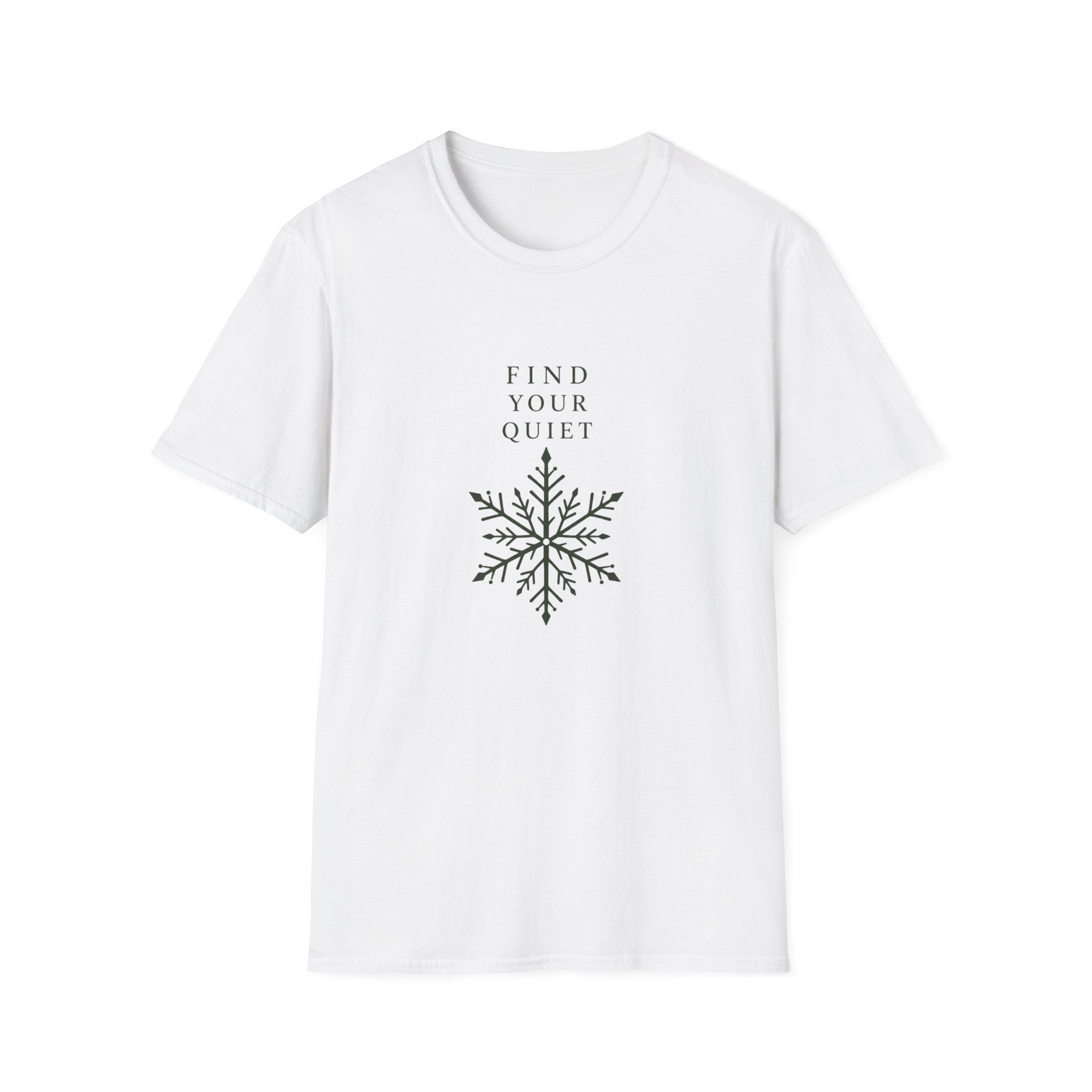 Find Your Quiet T-Shirt — Minimal Snowflake Relaxation Tee