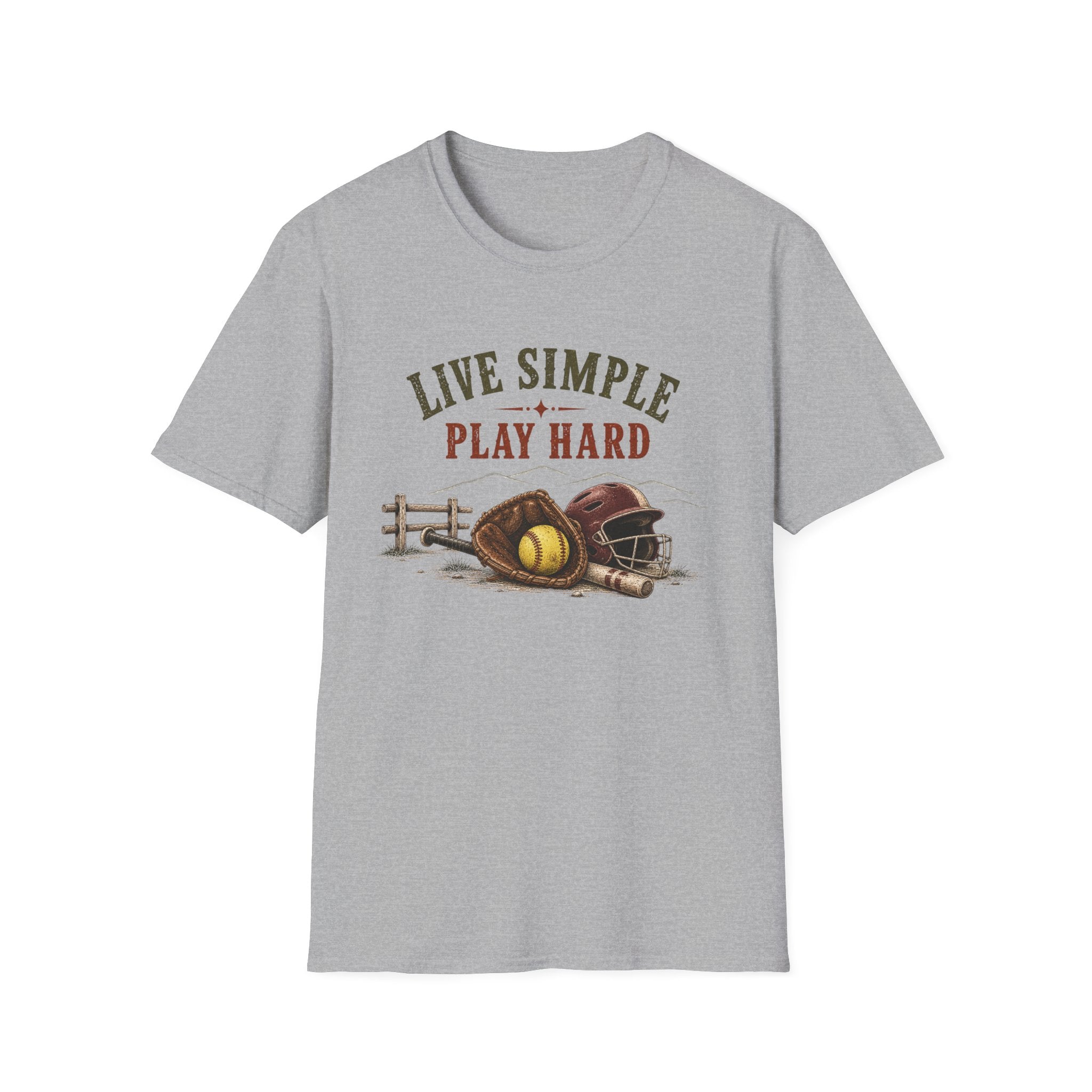 Live Simple Play Hard Softball T-Shirt — Softball Tee