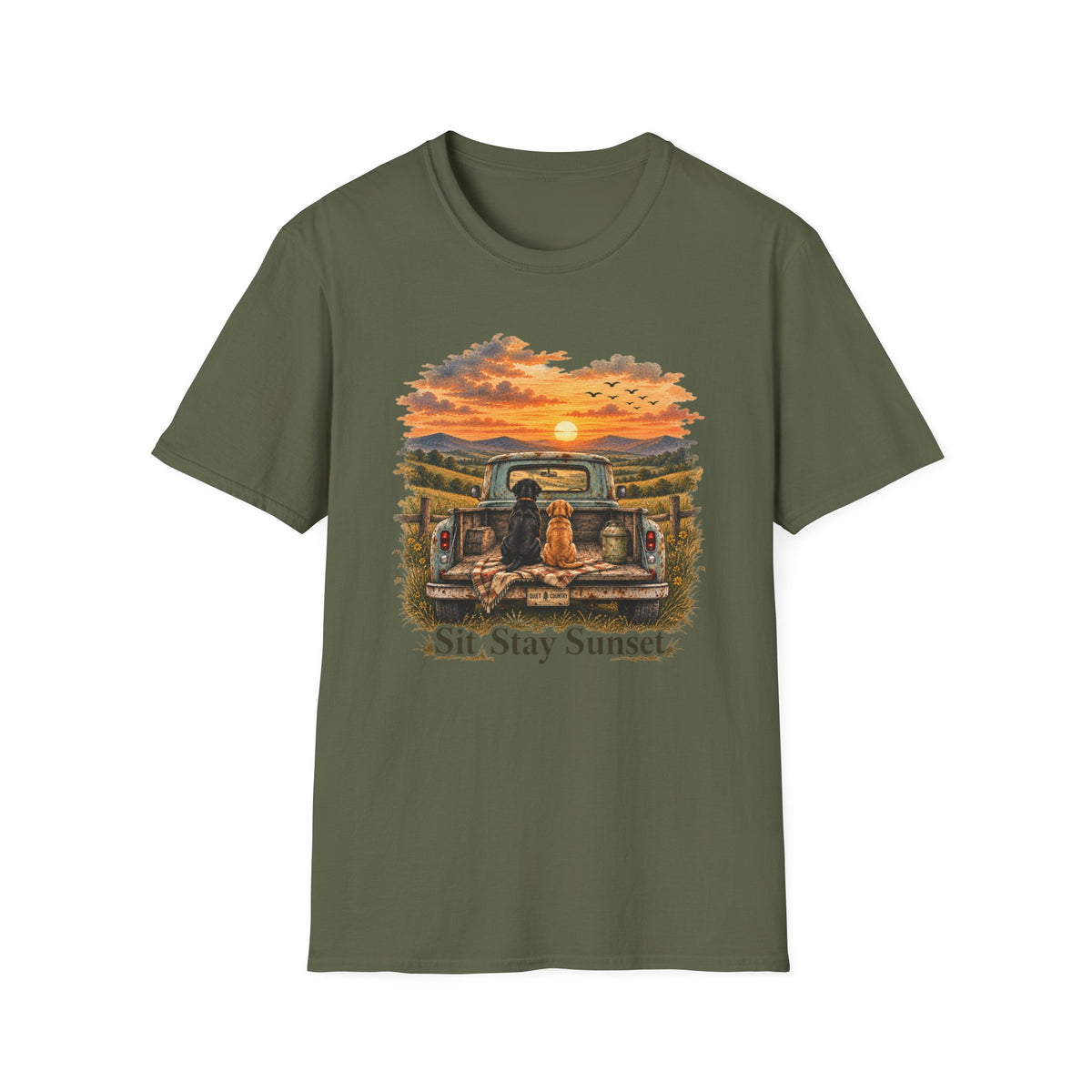 Sit, Stay, Sunset T-Shirt — Dog & Truck Sunset Graphic Tee