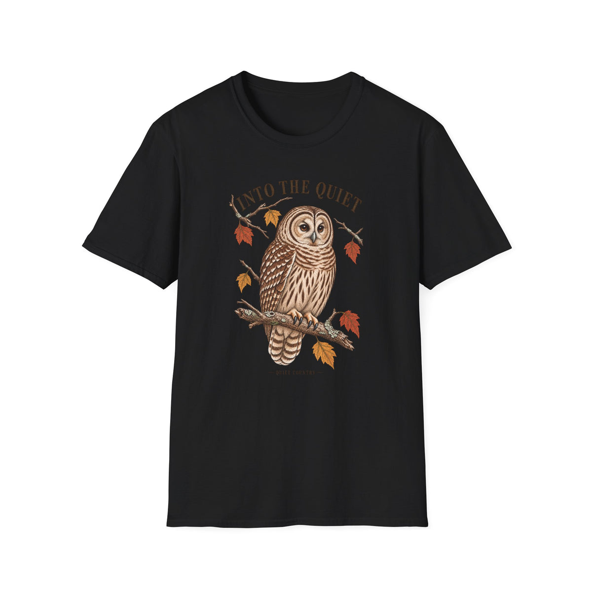 Owl Graphic T-Shirt — "Unto The Quiet" Autumn Nature Tee