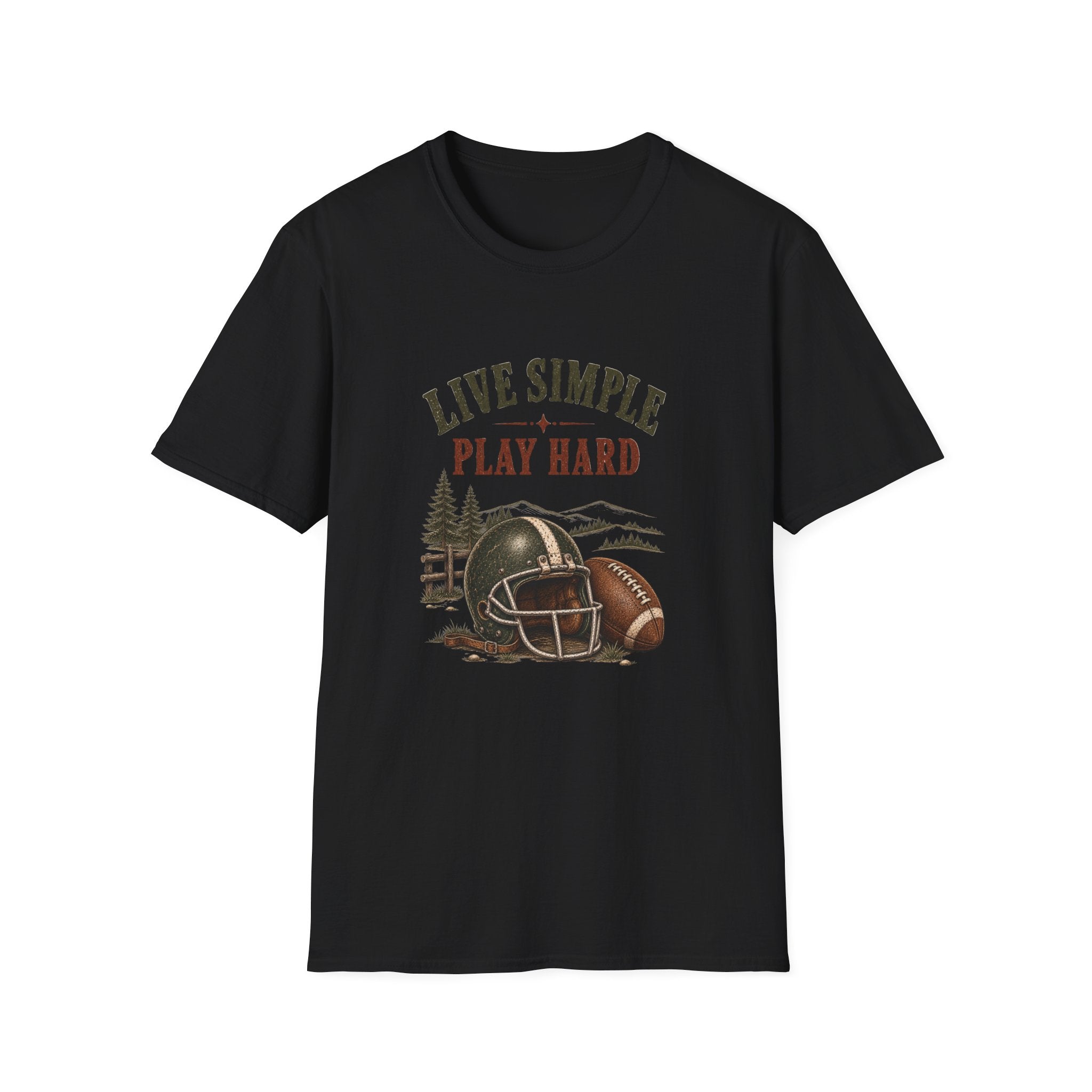 Live Simple Play Hard T-Shirt — Outdoor Camping Vintage Graphic Tee