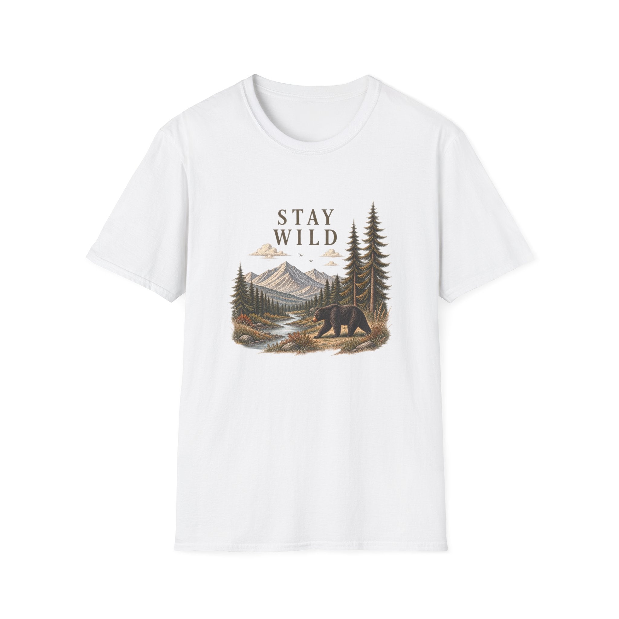 Stay Wild Bear Mountain Tee — Nature Graphic T-Shirt