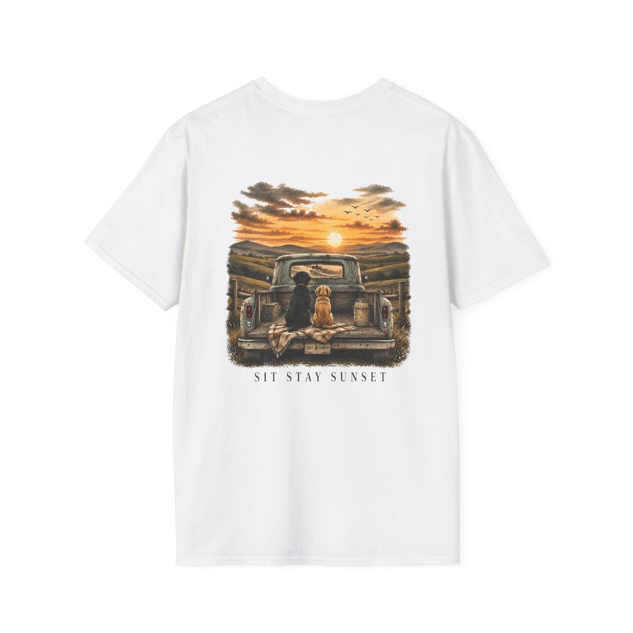 Sit Stay Sunset— Dogs Casual Tee