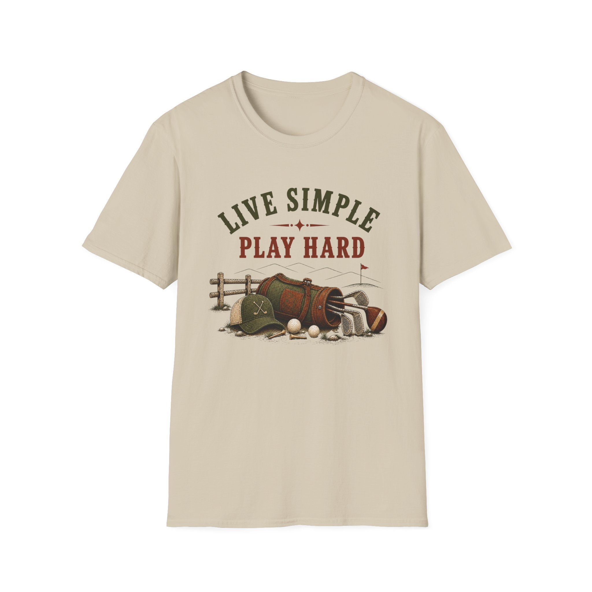 Live Simple Play Hard Golf T-Shirt — Casual Outdoor Golfing Graphic Tee