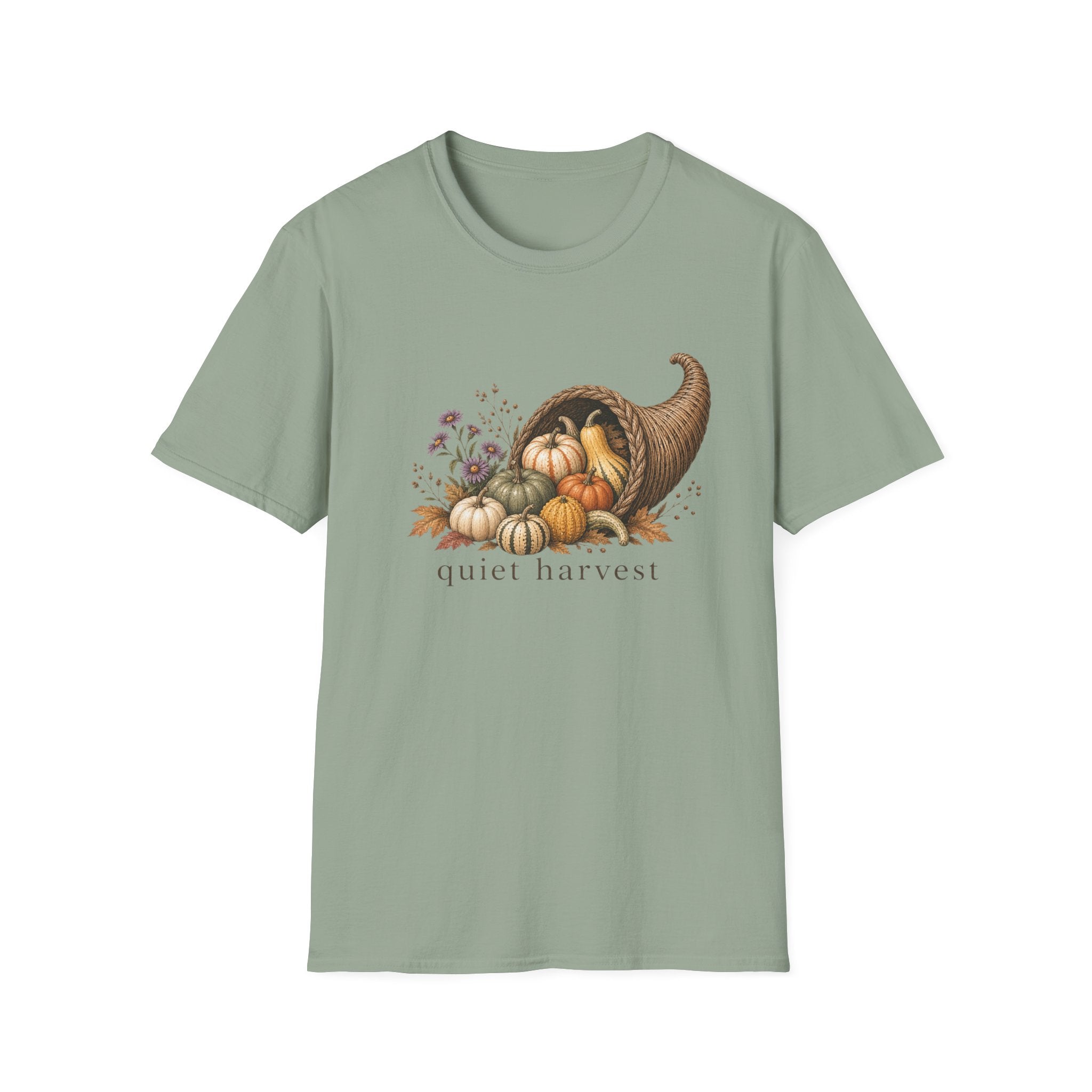 Cornucopia Fall T-Shirt — 'Quiet Harvest' Autumn Pumpkin Tee