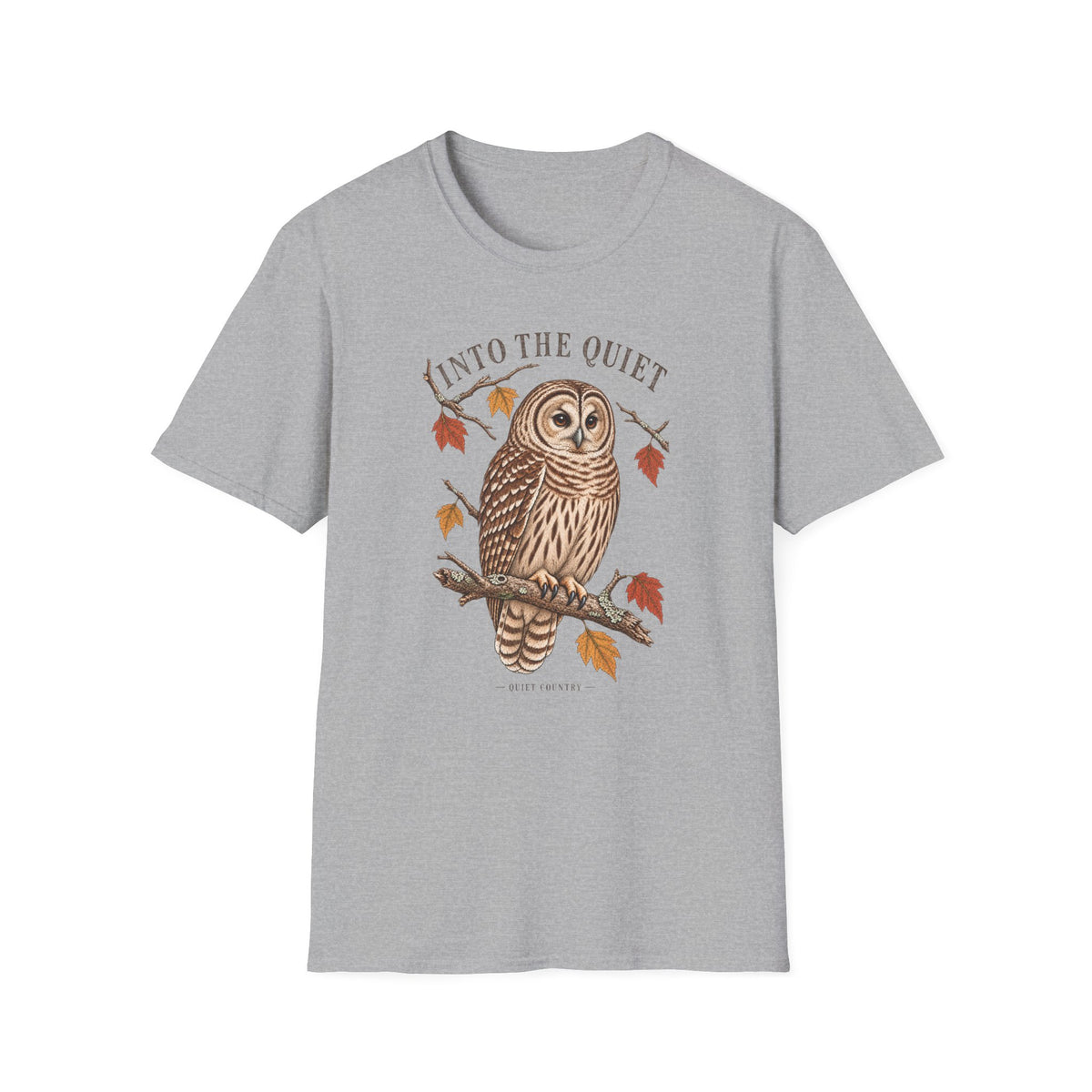 Owl Graphic T-Shirt — "Unto The Quiet" Autumn Nature Tee