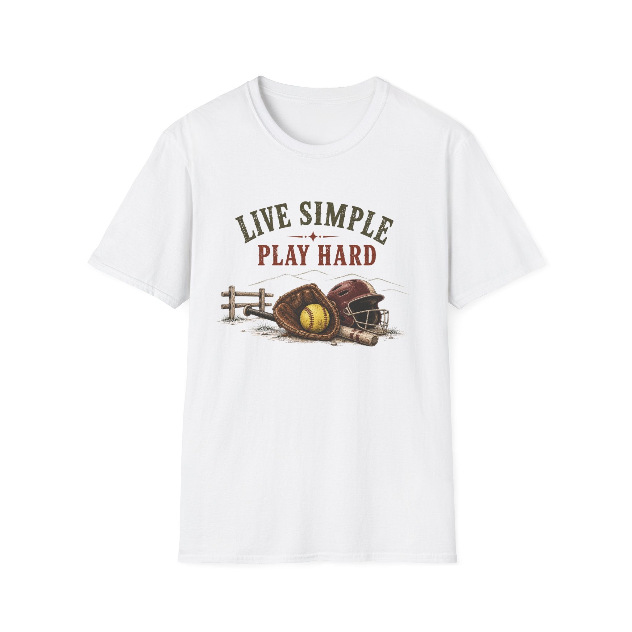Live Simple Play Hard Softball T-Shirt — Softball Tee