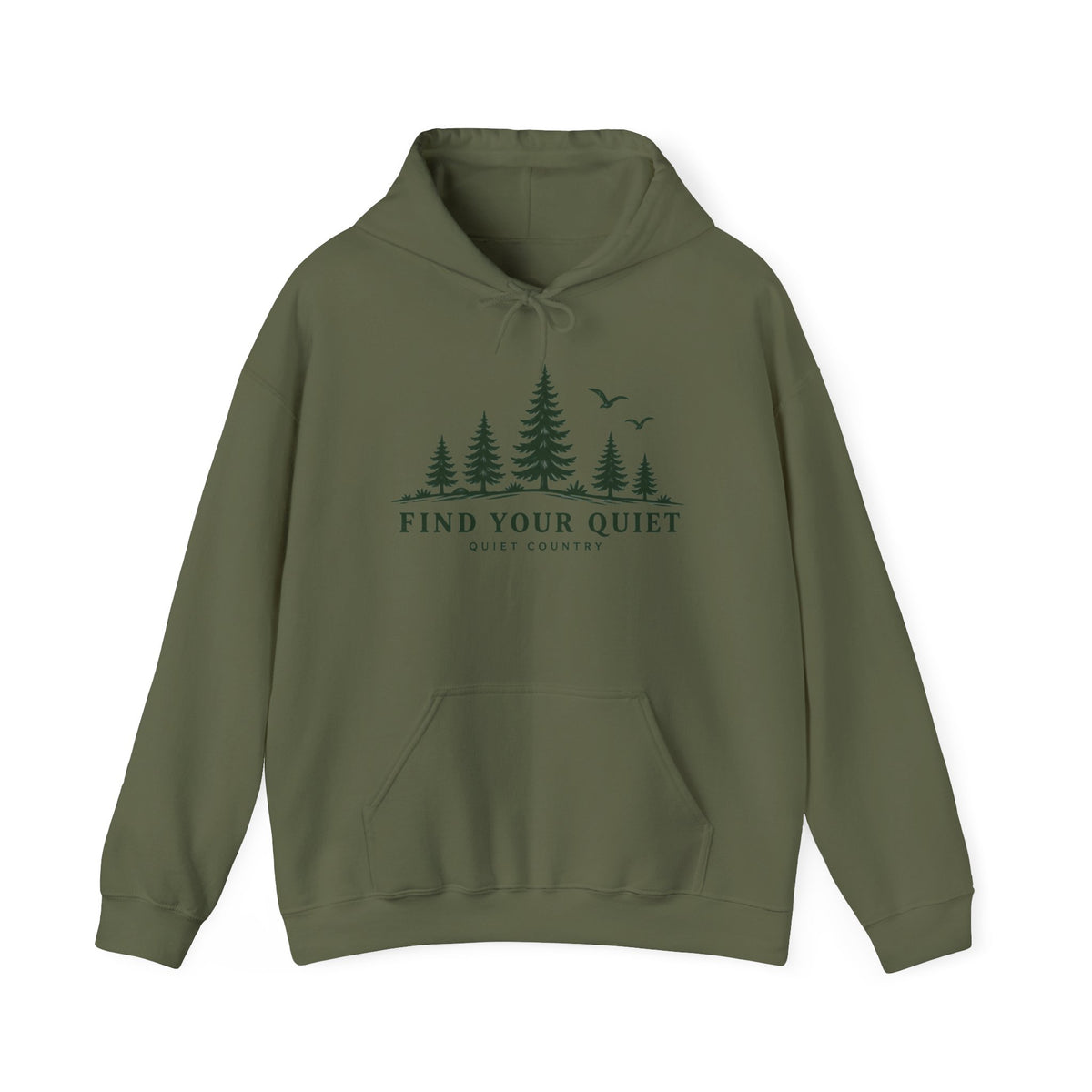 Find Your Quiet Hoodie - Forest Trees & Birds Relaxation Pullover