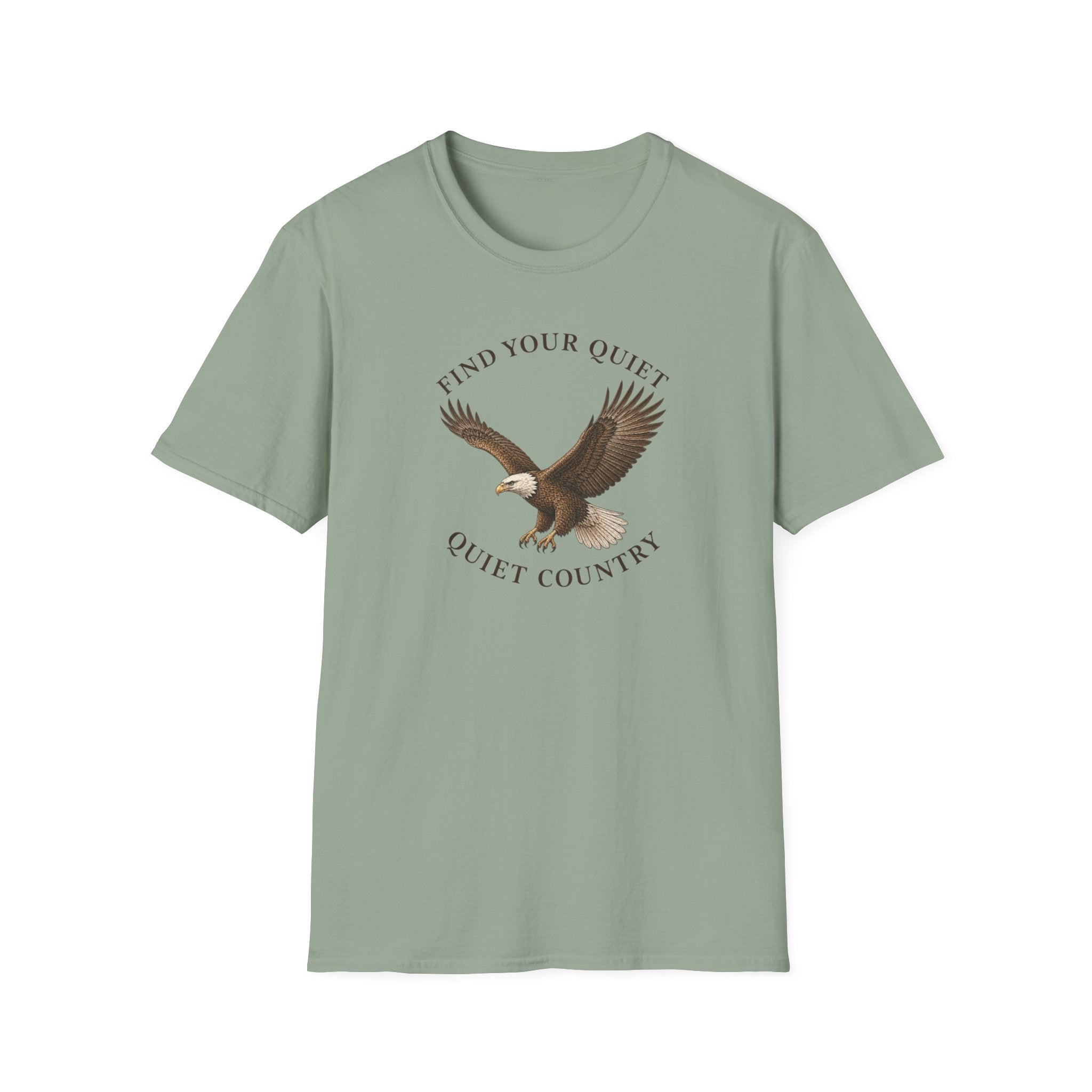 Eagle "Find Your Quiet" T-Shirt — Nature Lover Graphic Tee