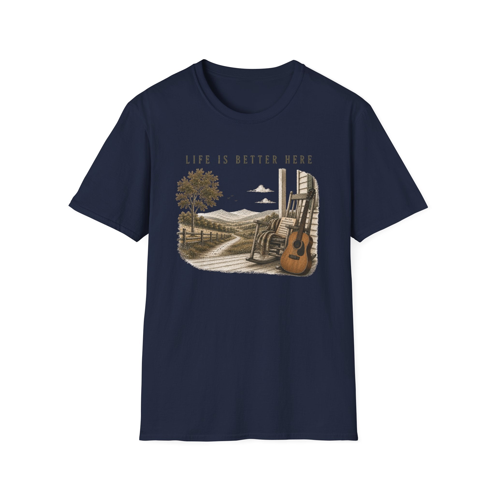 Life Is Better Here Tee — Vintage Country Guitar T‑Shirt