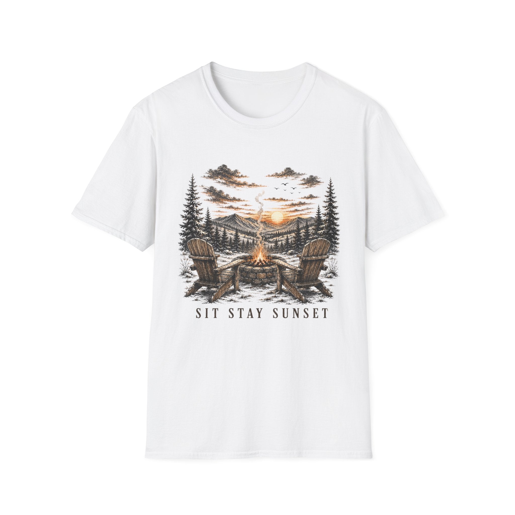 Sit Stay Sunset Campfire— Winter Tee