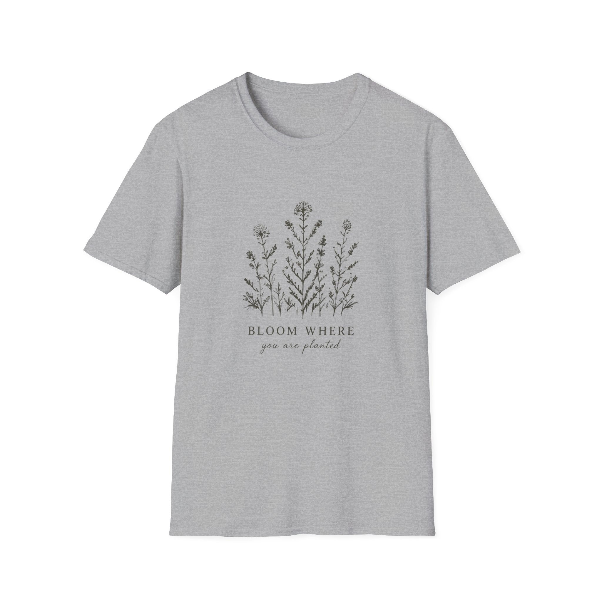 Floral Tee — 'Bloom Where Planted' Minimal Wildflower T-Shirt