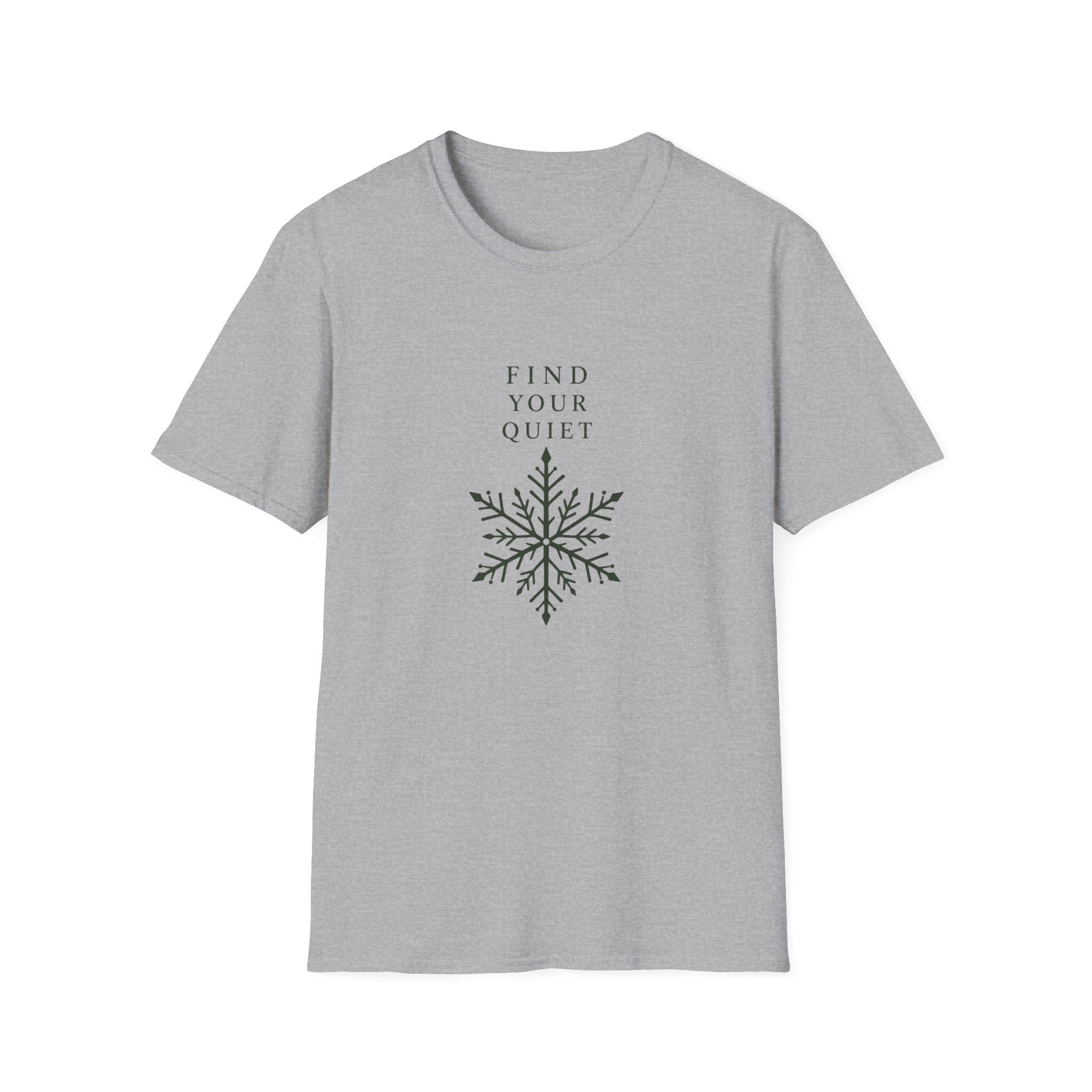 Find Your Quiet T-Shirt — Minimal Snowflake Relaxation Tee