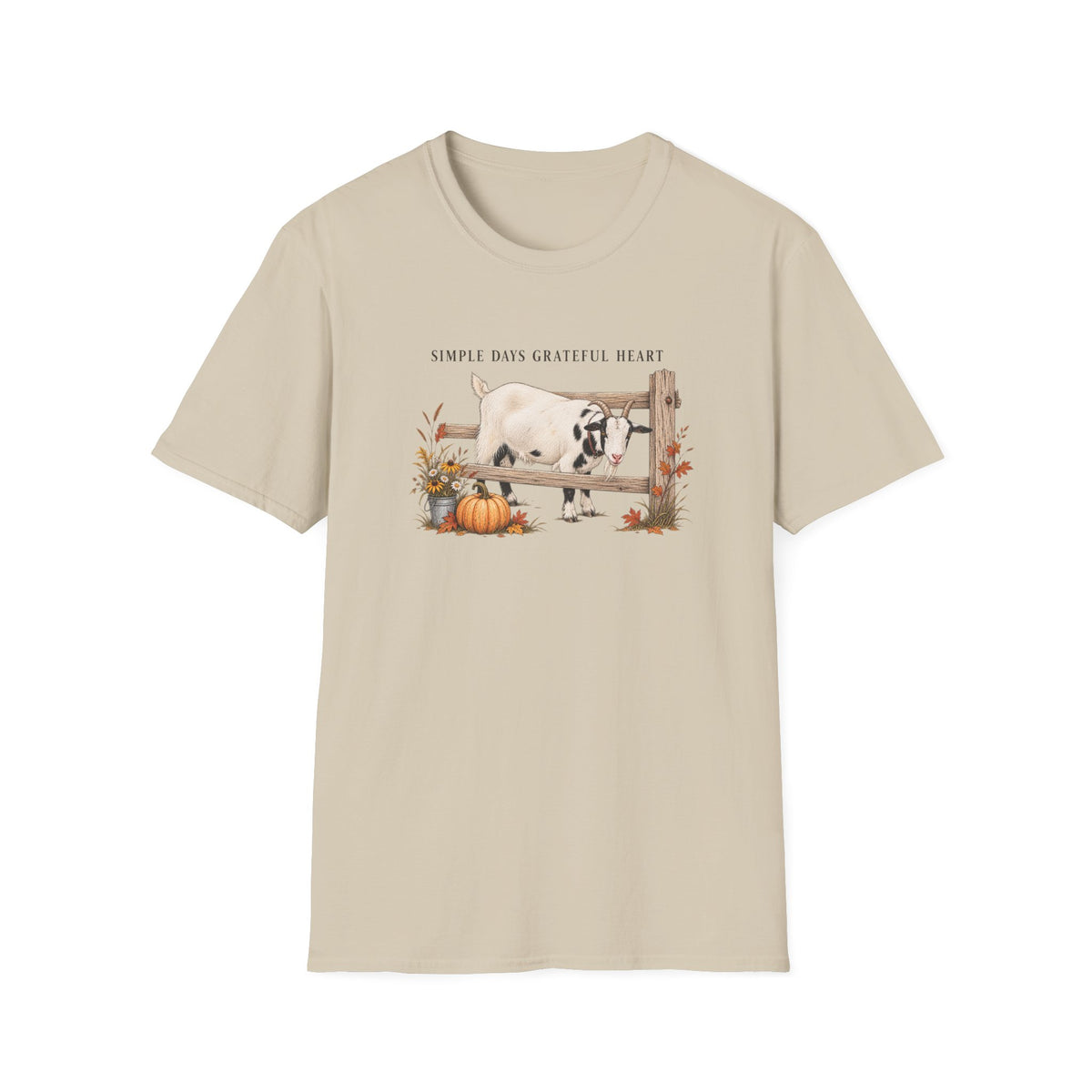 Goat Farm “Simple Days Grateful Heart” T-Shirt — Cozy Farmhouse Fall Tee