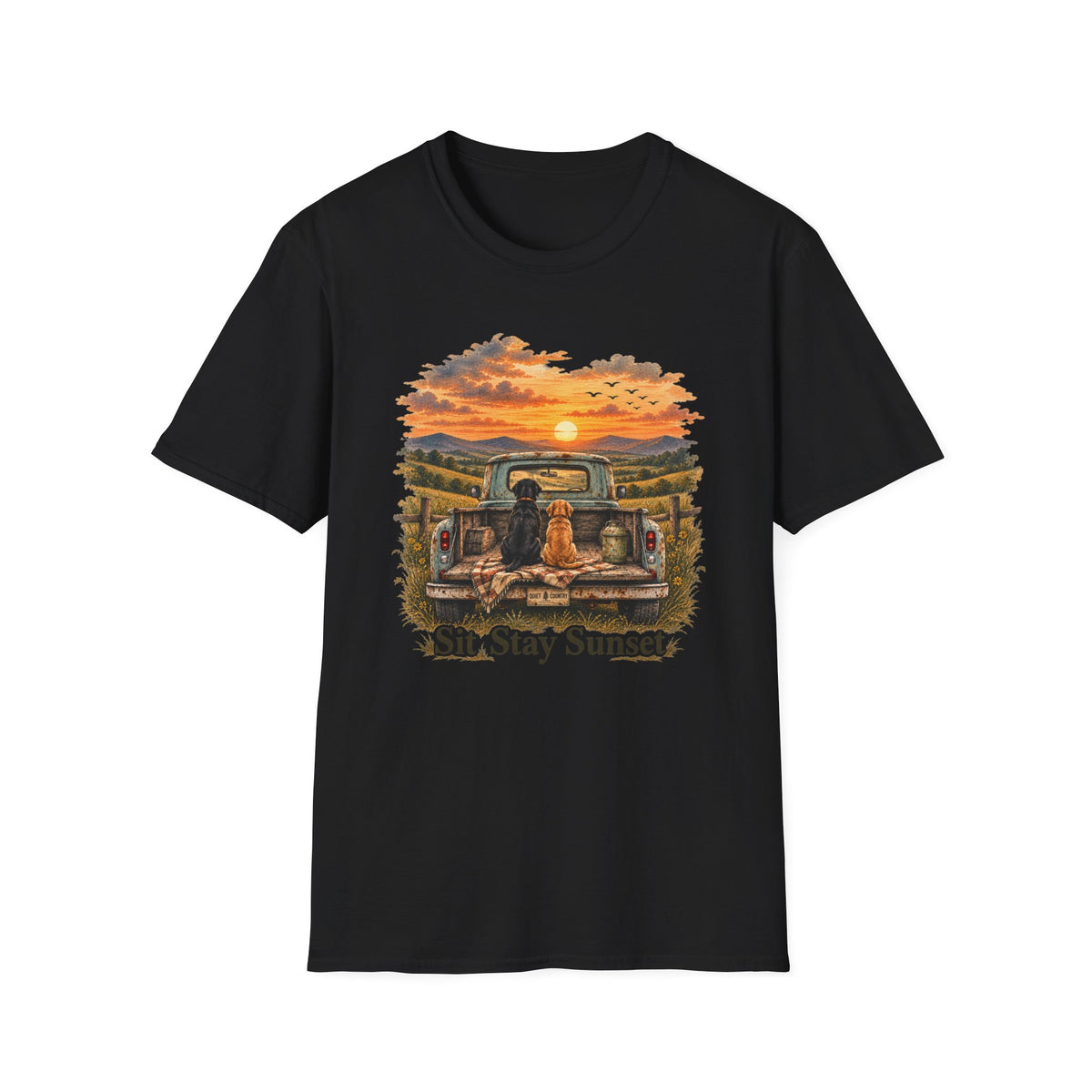 Sit, Stay, Sunset T-Shirt — Dog & Truck Sunset Graphic Tee