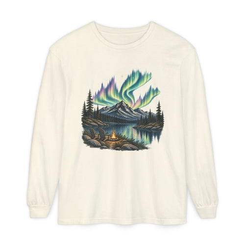 Aurora Night Camping Long Sleeve Tee