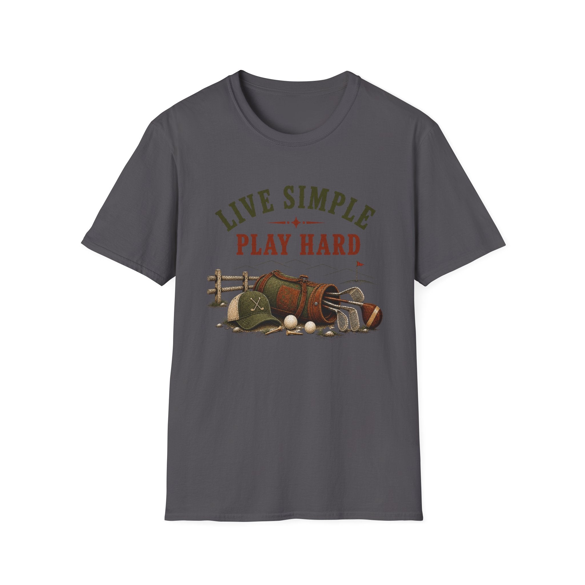 Live Simple Play Hard Golf T-Shirt — Casual Outdoor Golfing Graphic Tee