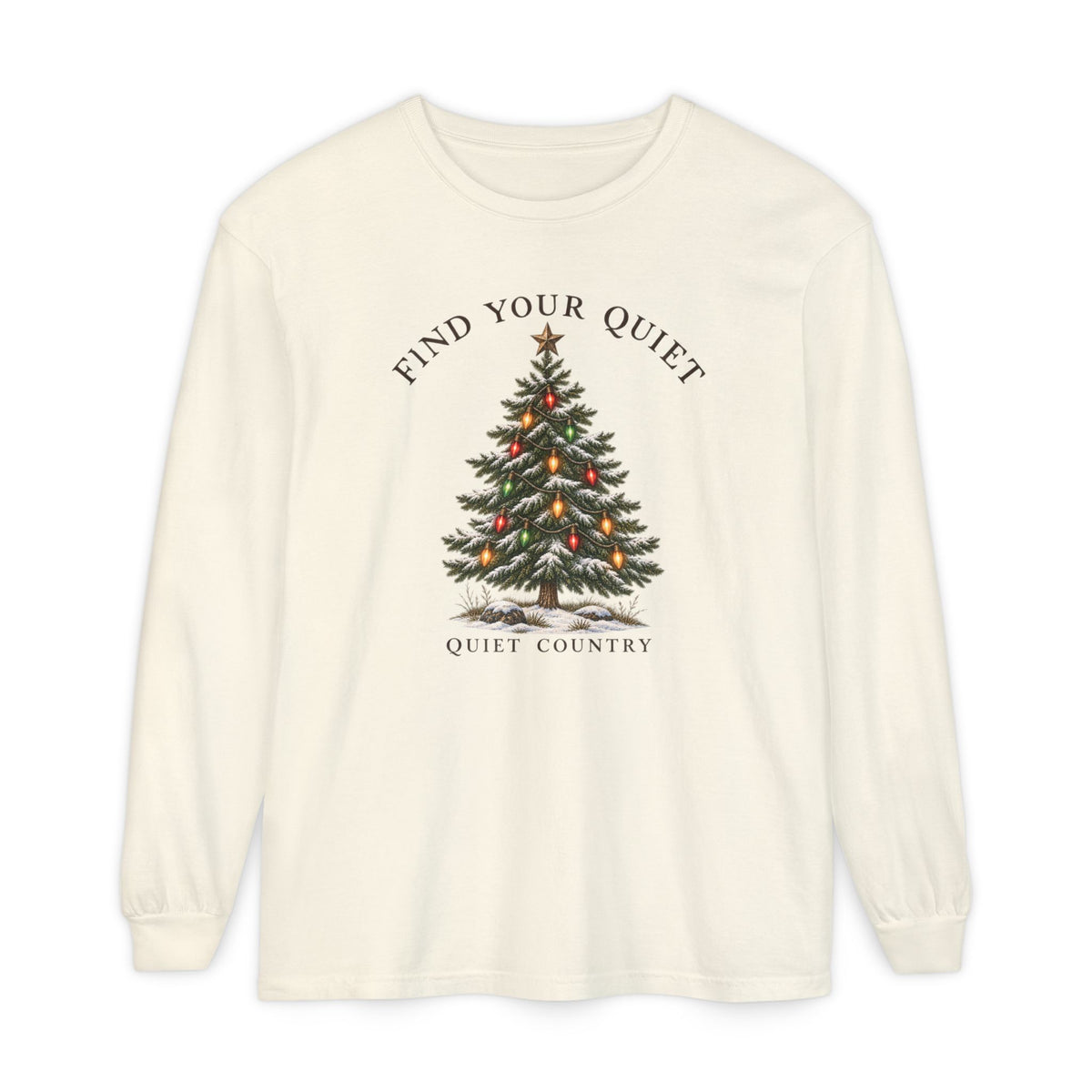 Find Your Quiet Christmas Tree Long Sleeve Tee