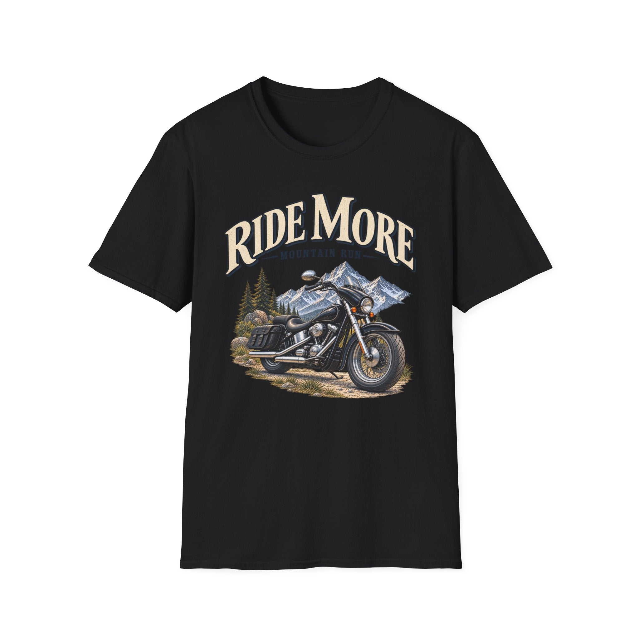 Ride More Motorcycle T‑Shirt – Mountain Run Vintage Bike Tee