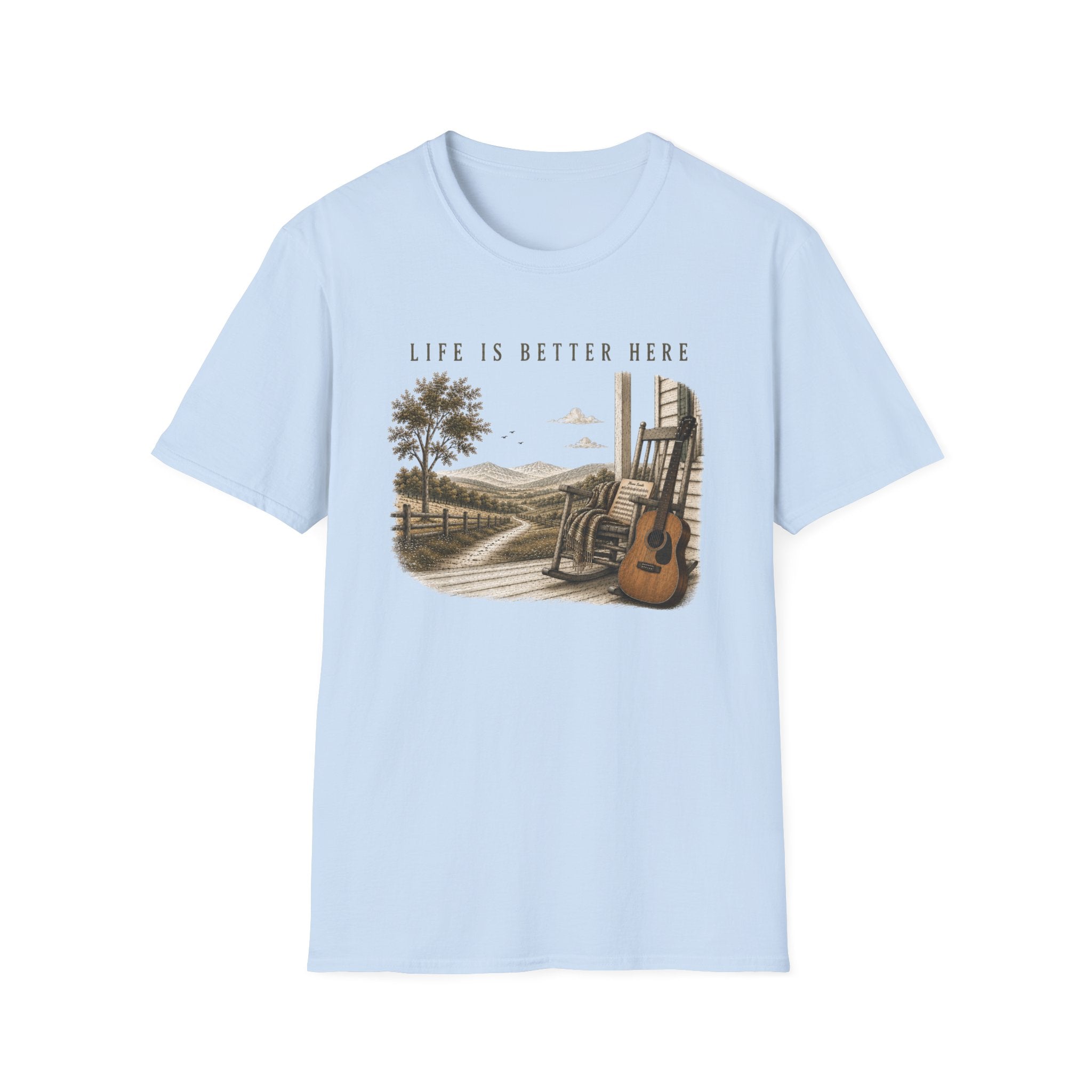Life Is Better Here Tee — Vintage Country Guitar T‑Shirt