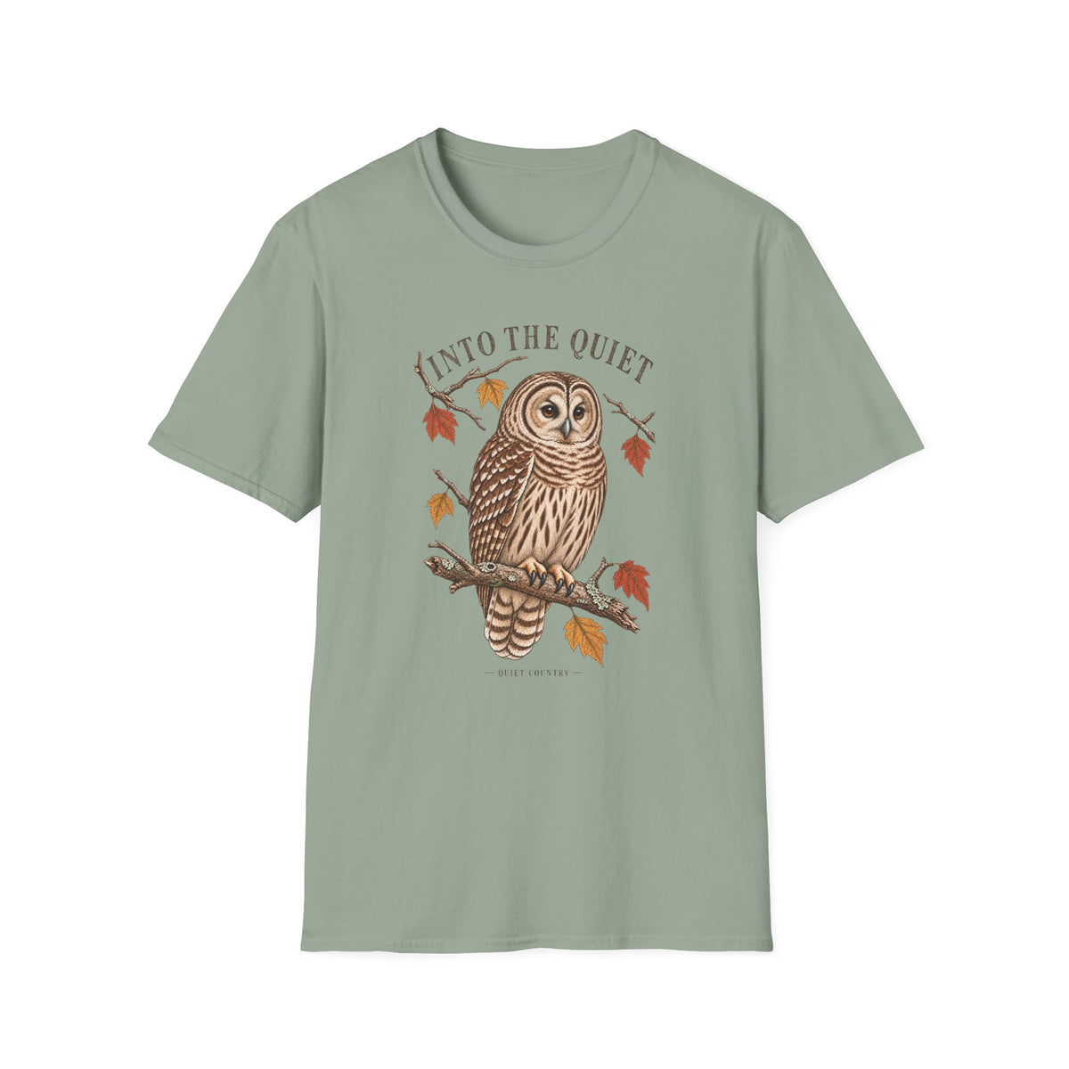 Owl Graphic T-Shirt — "Unto The Quiet" Autumn Nature Tee