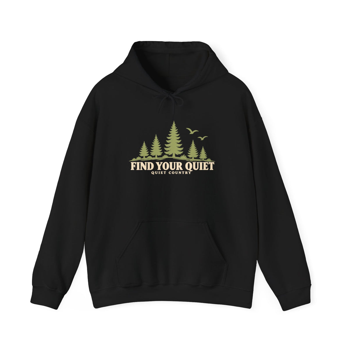 Find Your Quiet Hoodie – Outdoor Nature Pullover with Trees & Birds