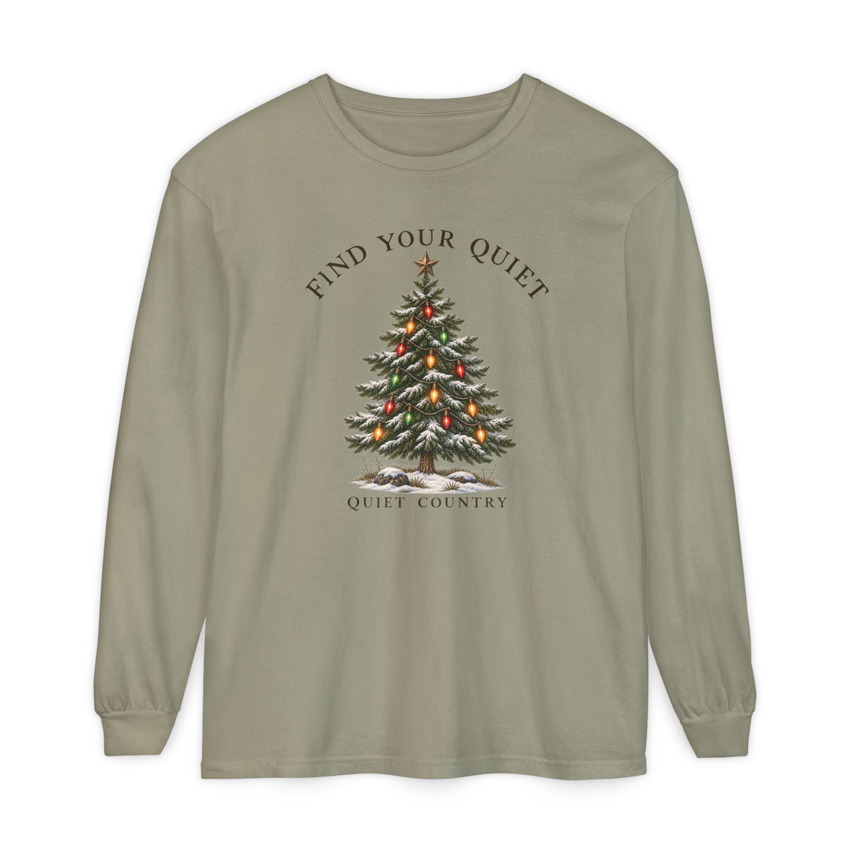 Find Your Quiet Christmas Tree Long Sleeve Tee