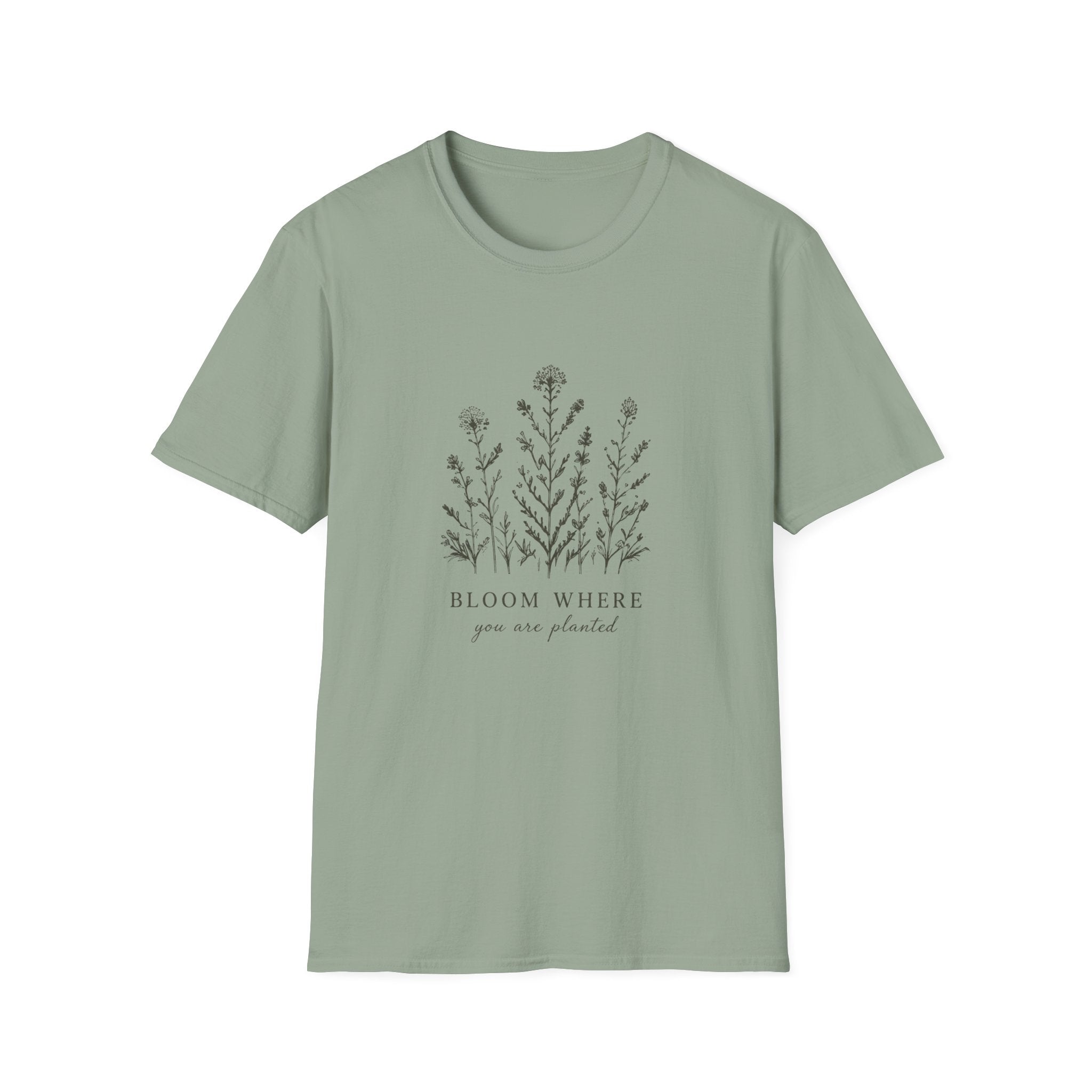 Floral Tee — 'Bloom Where Planted' Minimal Wildflower T-Shirt