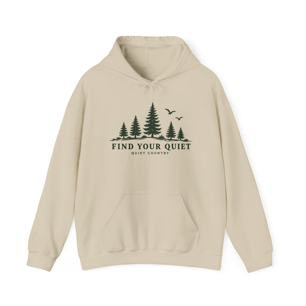Find Your Quiet Hoodie - Forest Trees & Birds Relaxation Pullover