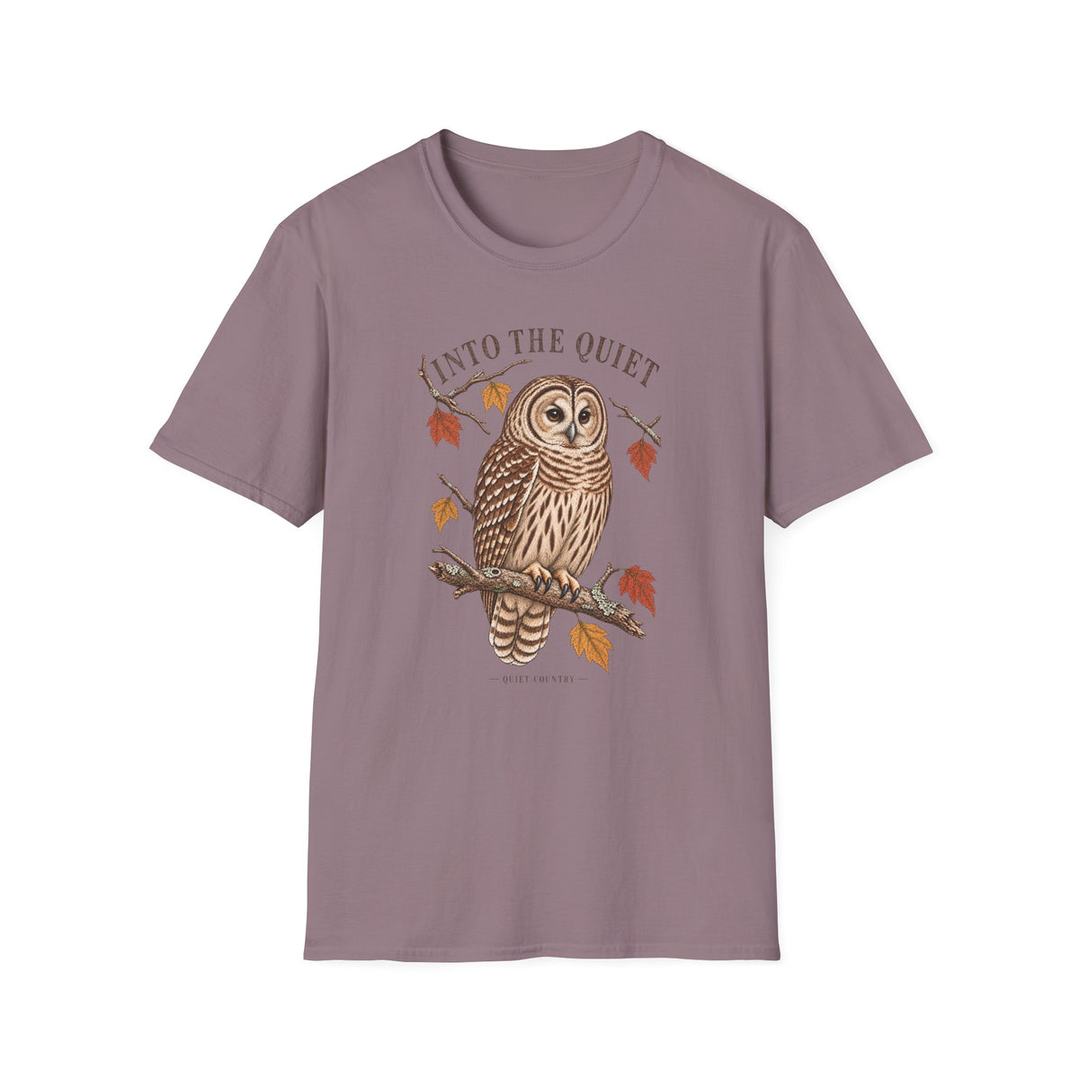 Owl Graphic T-Shirt — "Unto The Quiet" Autumn Nature Tee