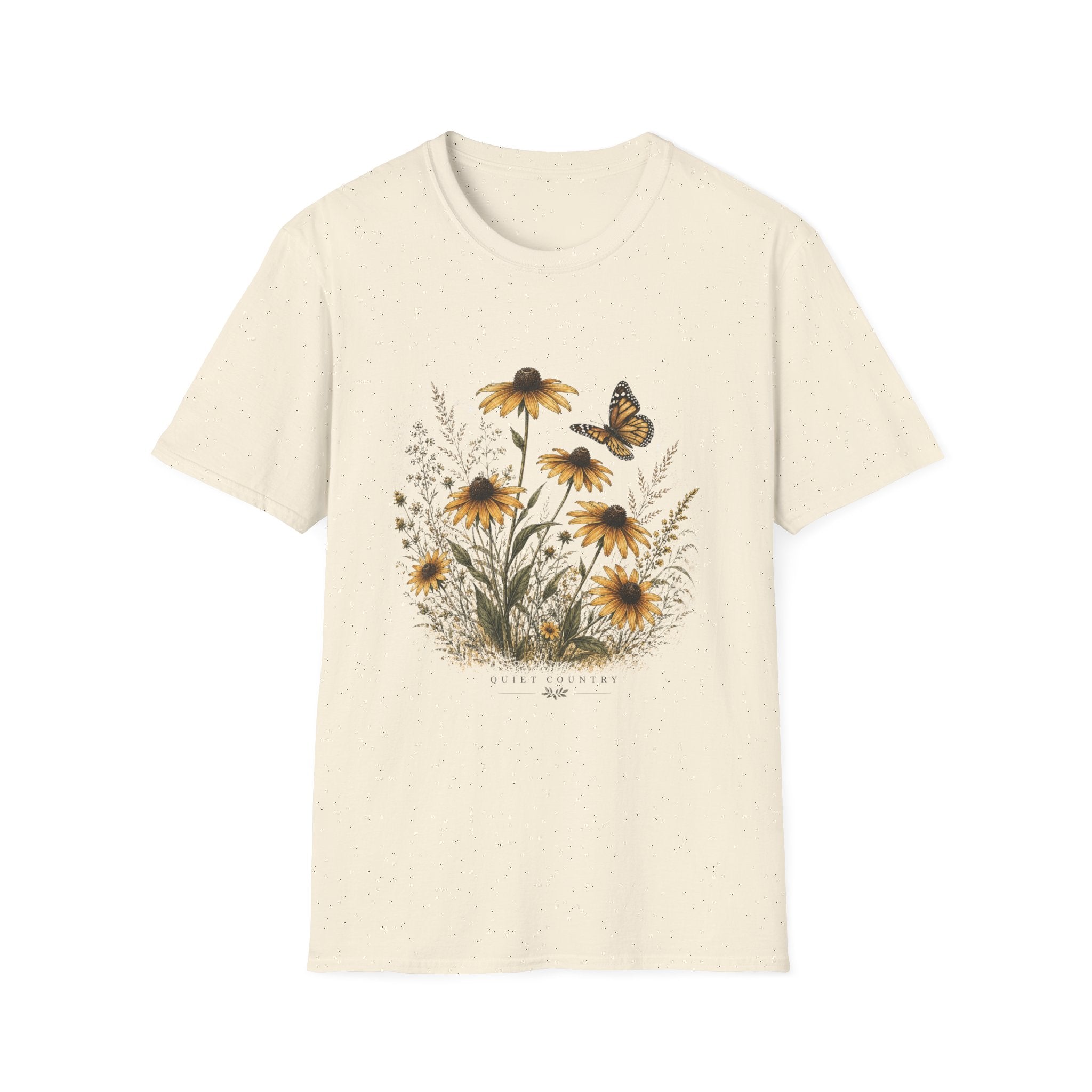 Sunflower & Monarch T-Shirt — Botanical Butterfly Floral Tee