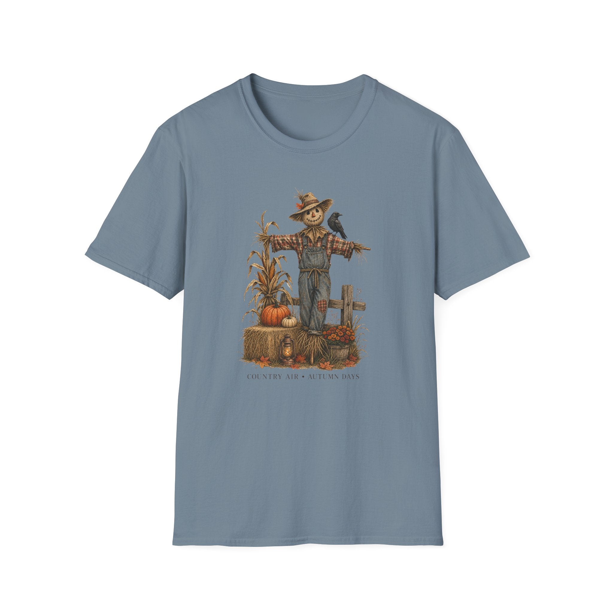 Scarecrow Harvest T-Shirt — Autumn Pumpkin Farm Fall Tee