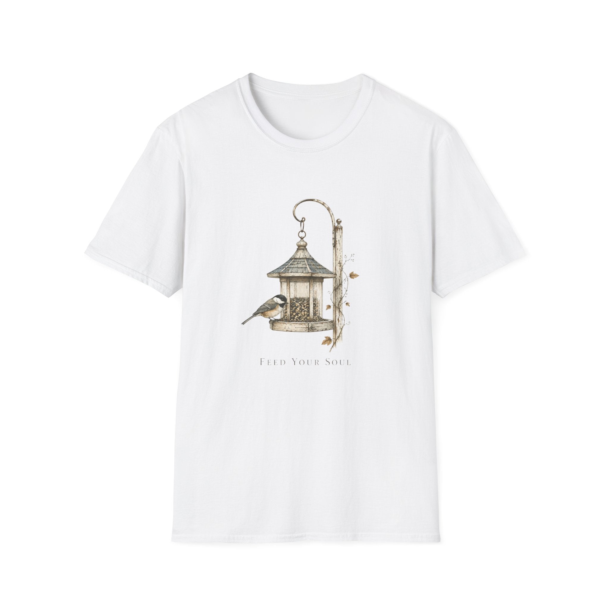 Bird Feeder T-Shirt — Vintage Songbird Garden Tee