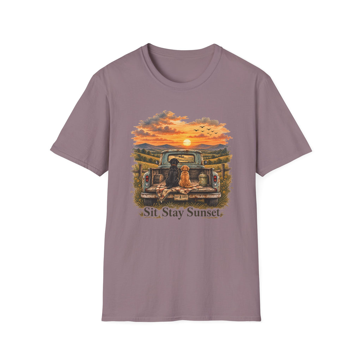 Sit, Stay, Sunset T-Shirt — Dog & Truck Sunset Graphic Tee