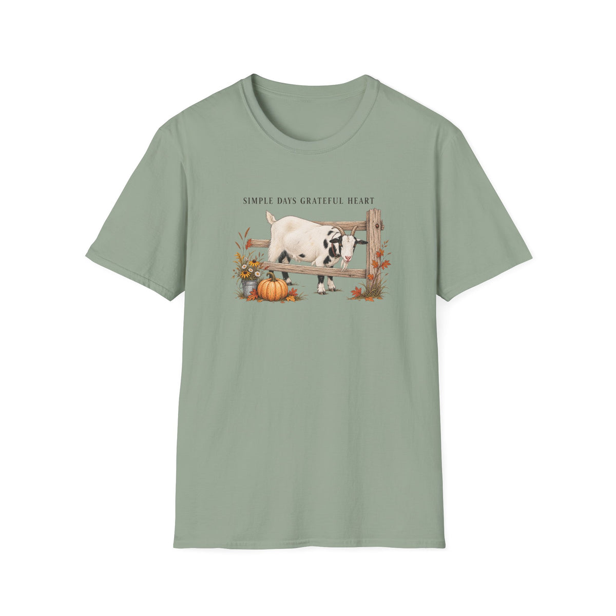 Goat Farm “Simple Days Grateful Heart” T-Shirt — Cozy Farmhouse Fall Tee
