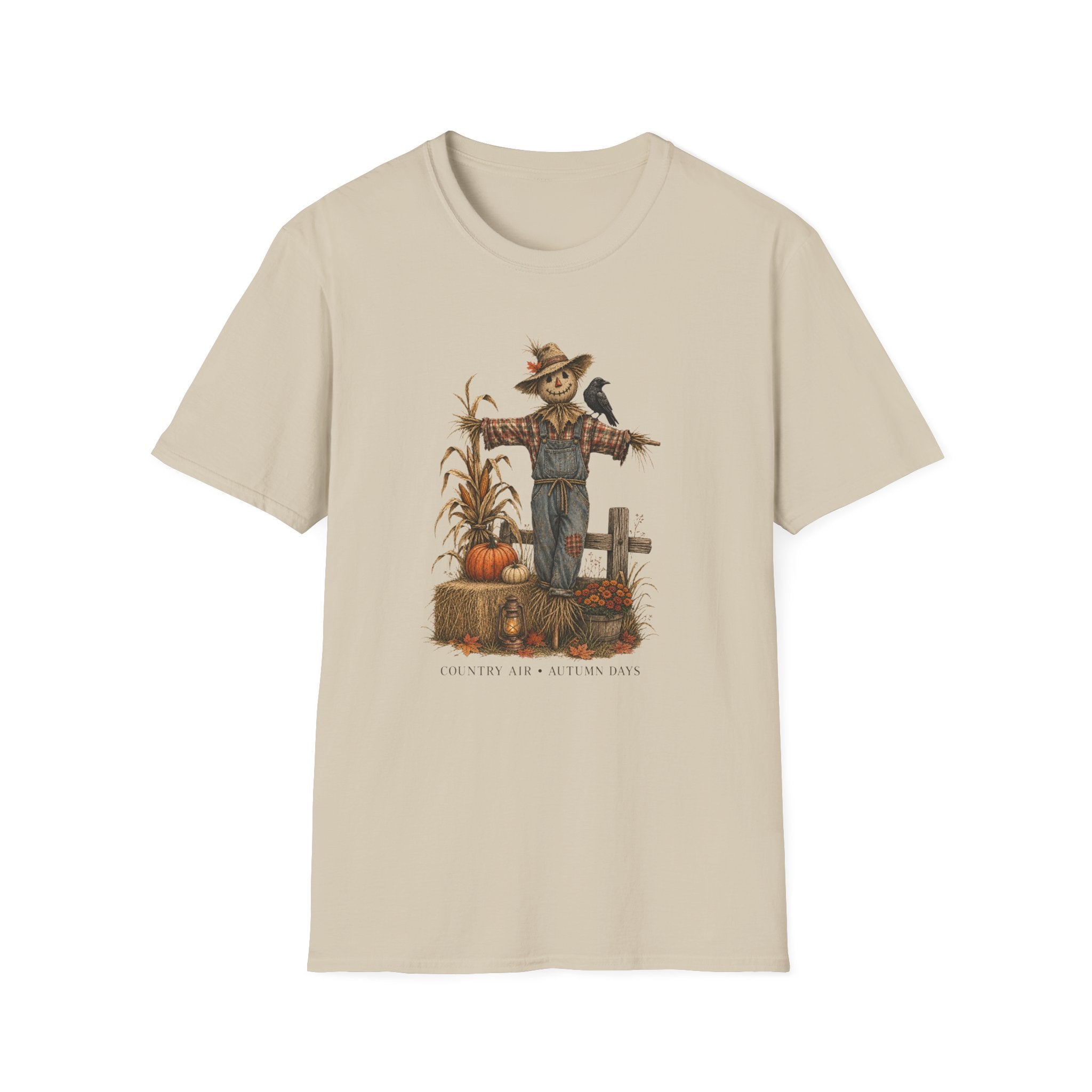 Scarecrow Harvest T-Shirt — Autumn Pumpkin Farm Fall Tee